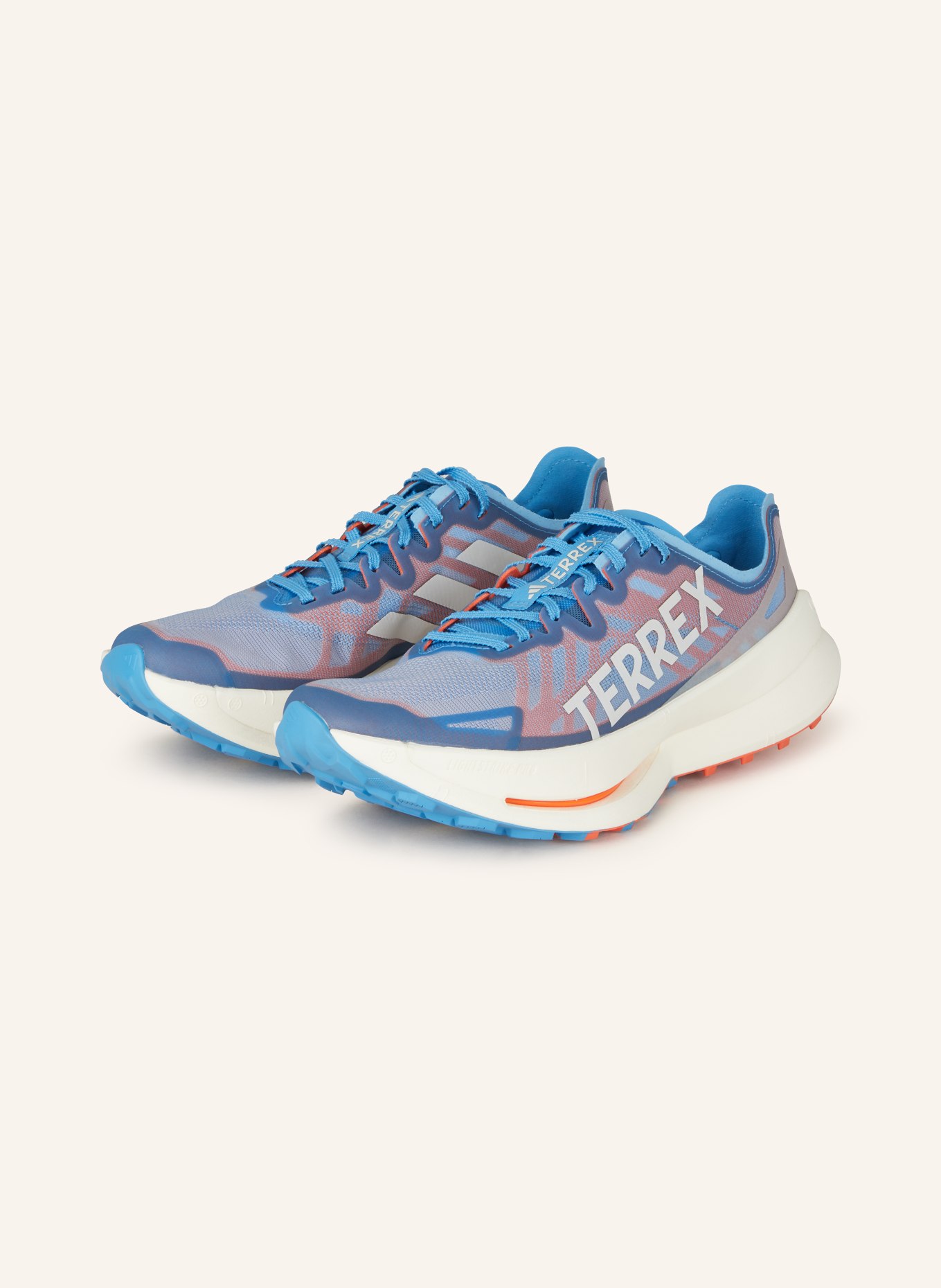 adidas TERREX Trail running shoes TERREX AGRAVIC SPEED ULTRA TRAIL, Color: LIGHT BLUE/ LIGHT ORANGE/ WHITE (Image 1)