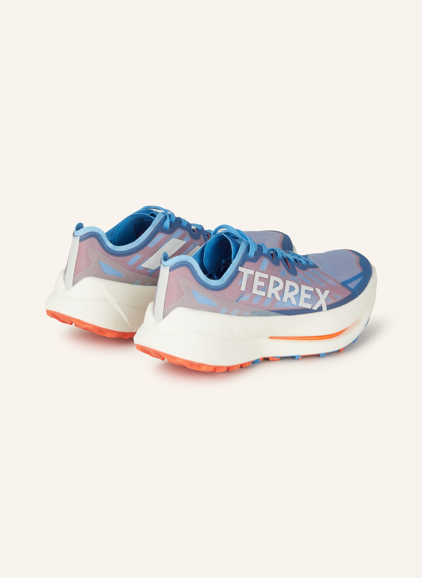 adidas TERREX Trail running shoes TERREX AGRAVIC SPEED ULTRA TRAIL, Color: LIGHT BLUE/ LIGHT ORANGE/ WHITE (Image 2)