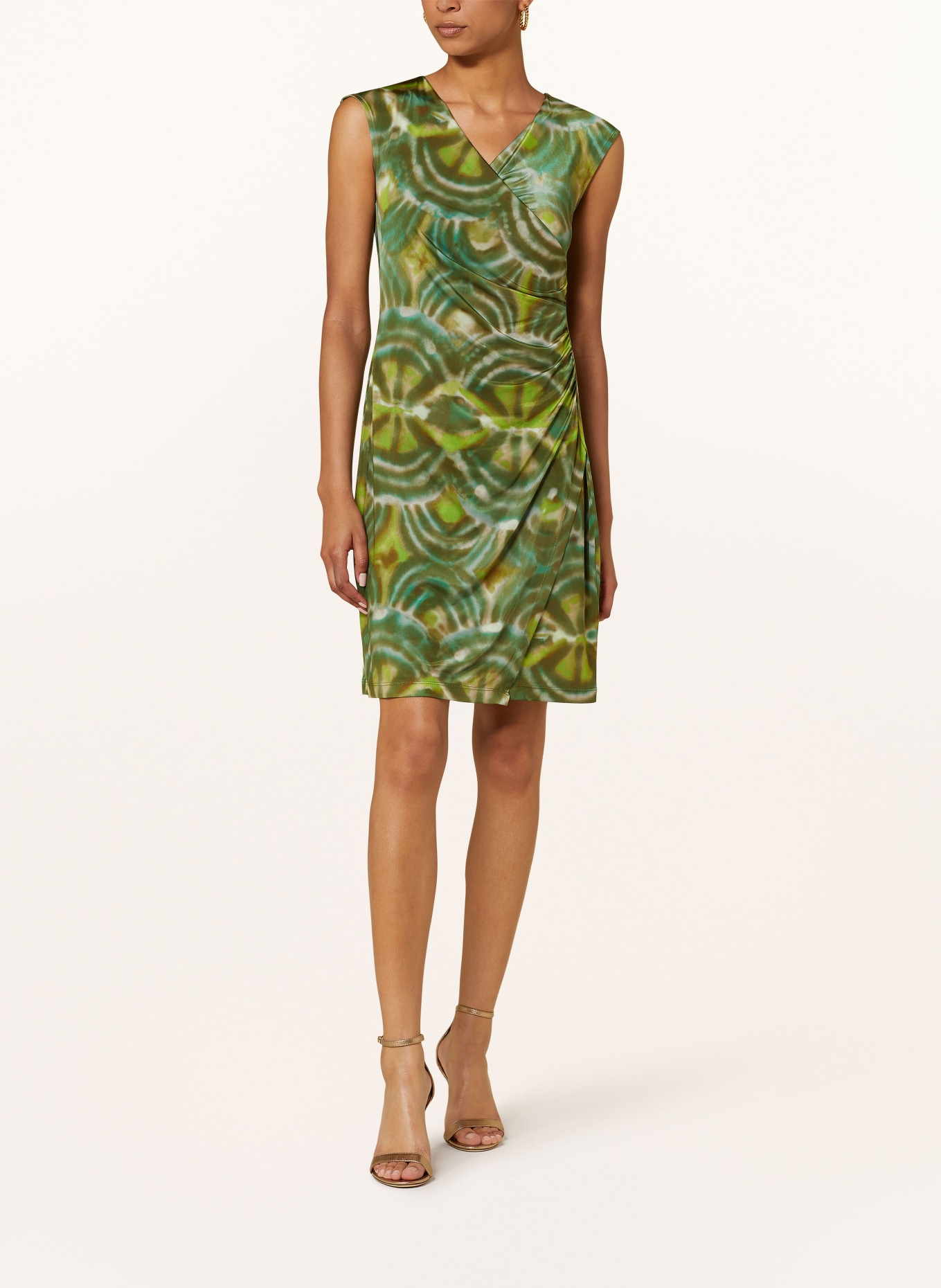 CARTOON Dress in wrap look, Color: KHAKI/ GREEN (Image 2)