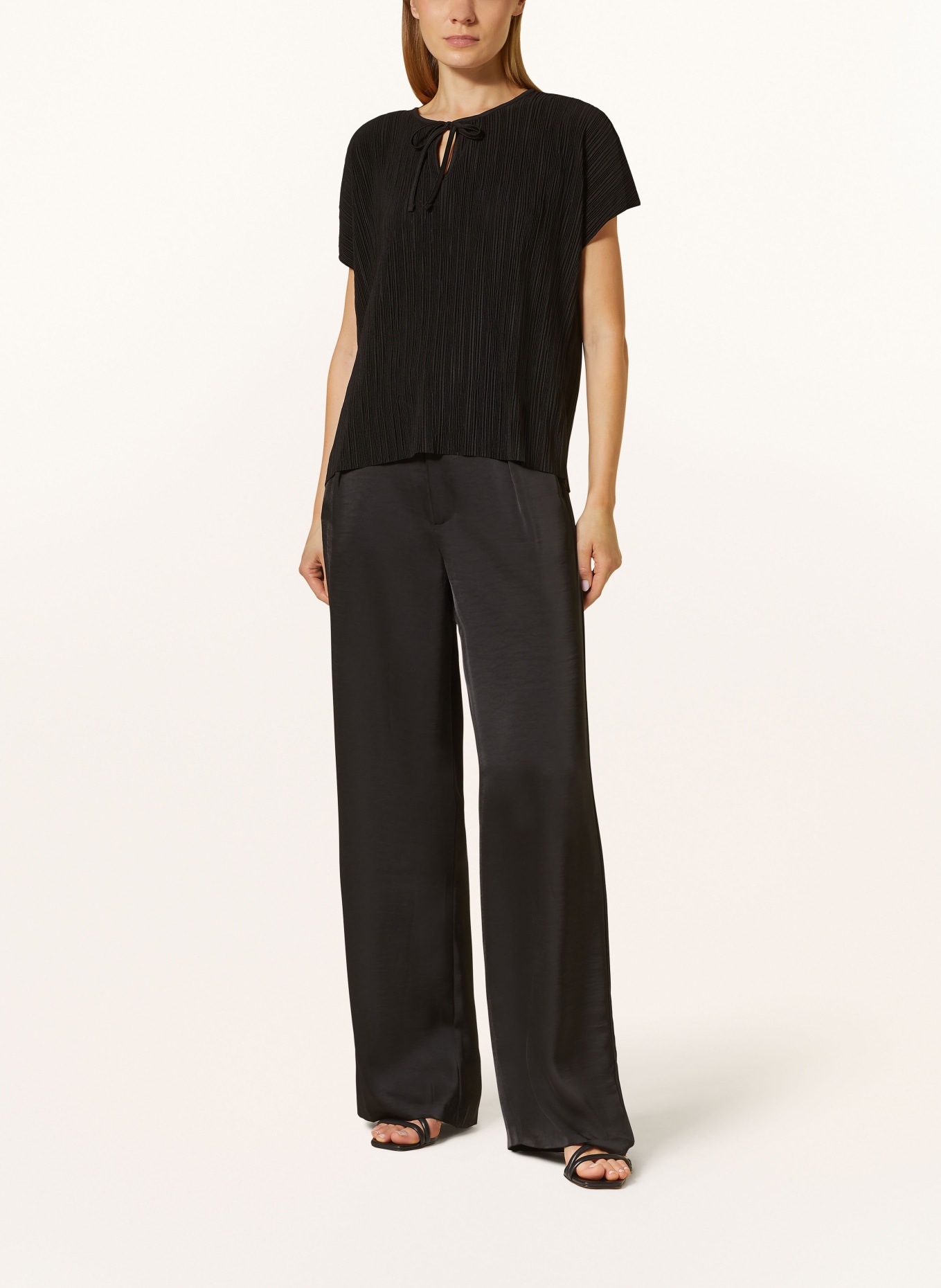 CARTOON Shirt blouse with pleats, Color: BLACK (Image 2)