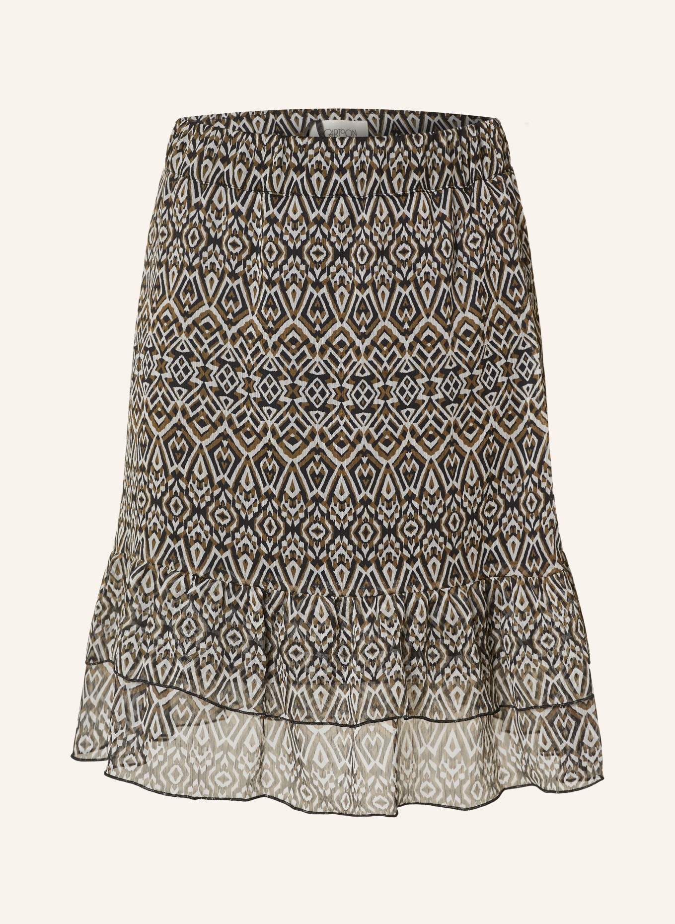 CARTOON Skirt with ruffles, Color: BLACK/ KHAKI (Image 1)
