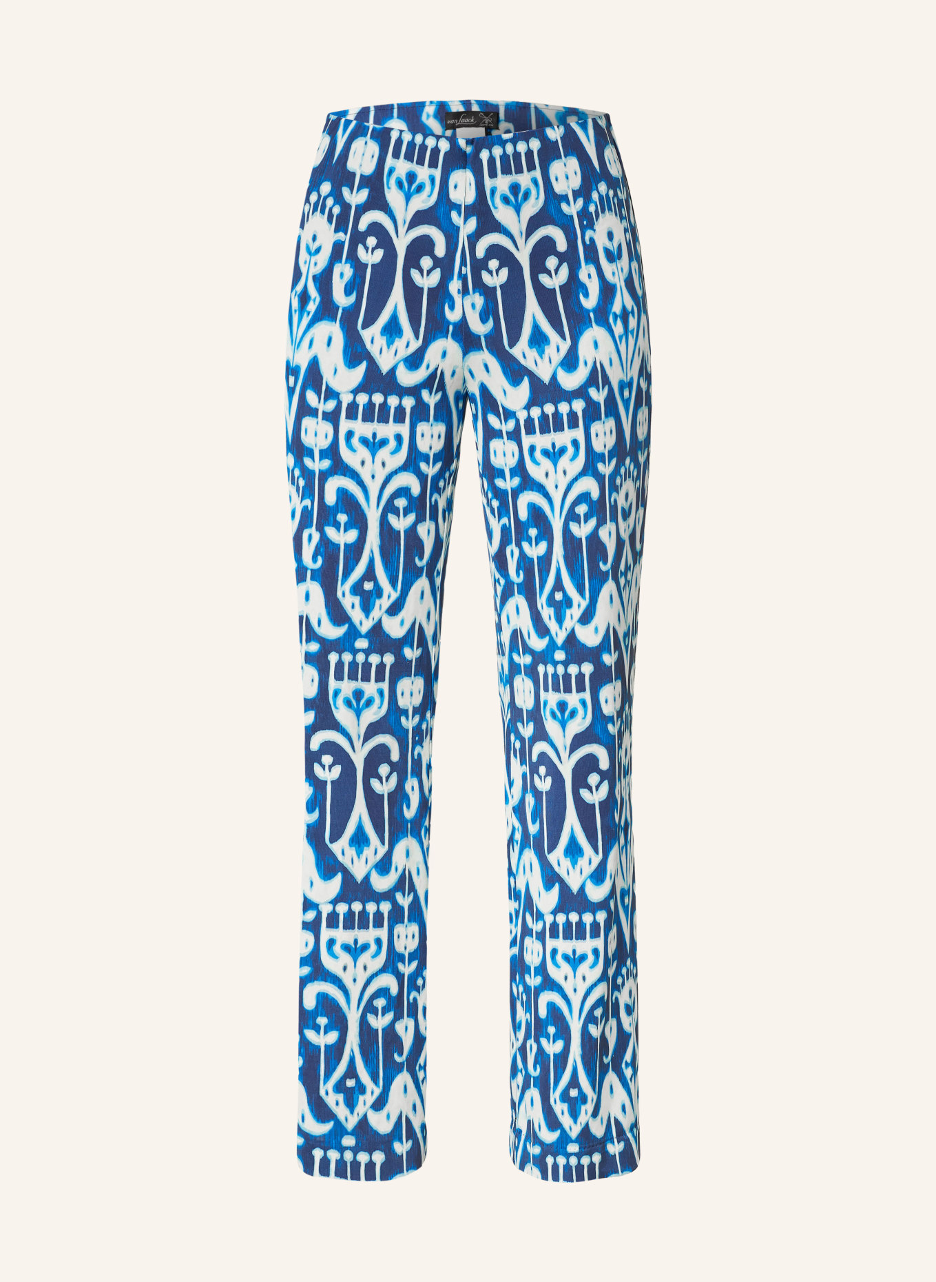 van Laack Wide leg trousers JELIANE, Color: WHITE/ BLUE/ DARK BLUE (Image 1)