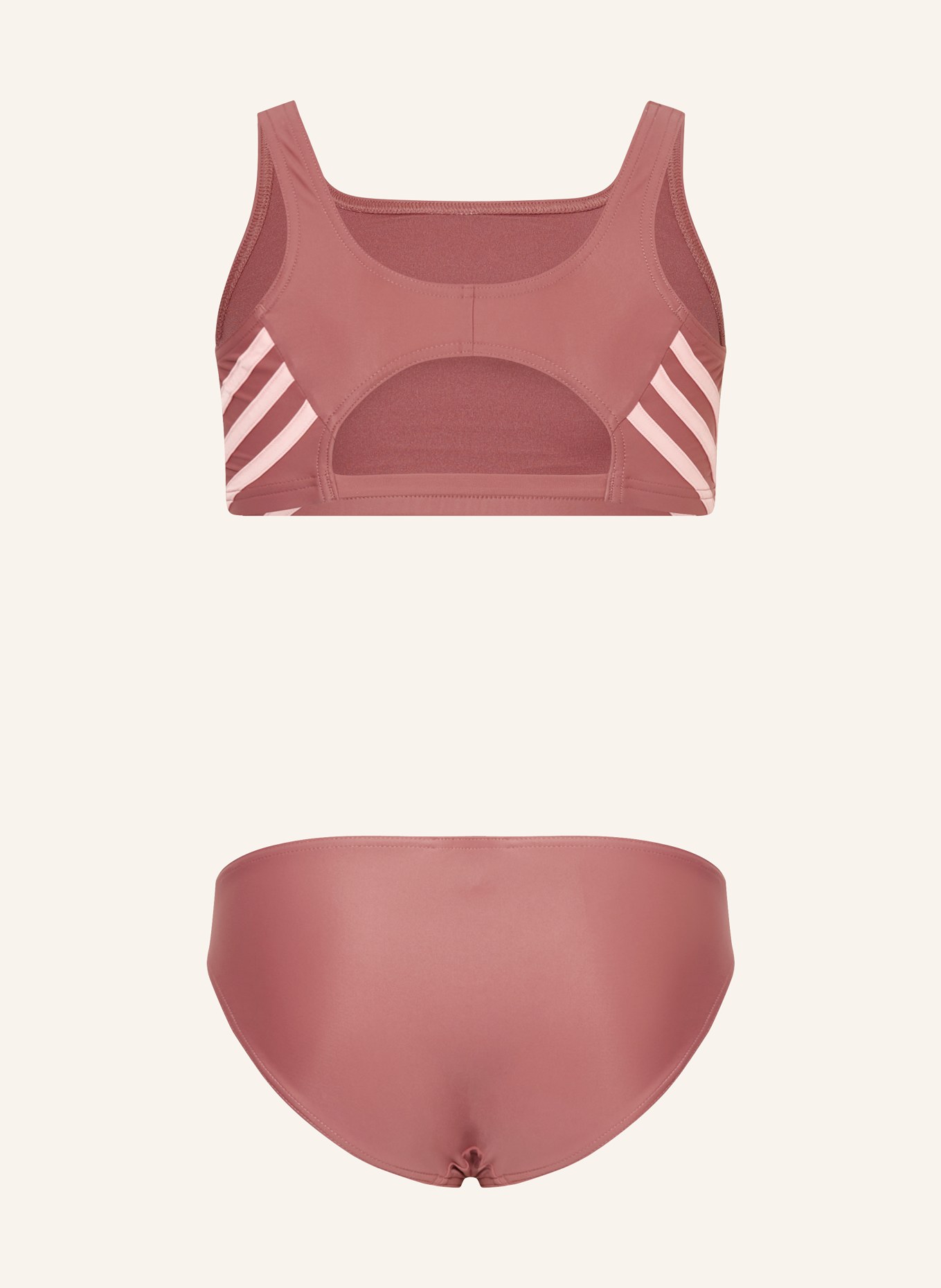 adidas Bustier-Bikini 3-STREIFEN, Farbe: ROSÉ (Bild 2)