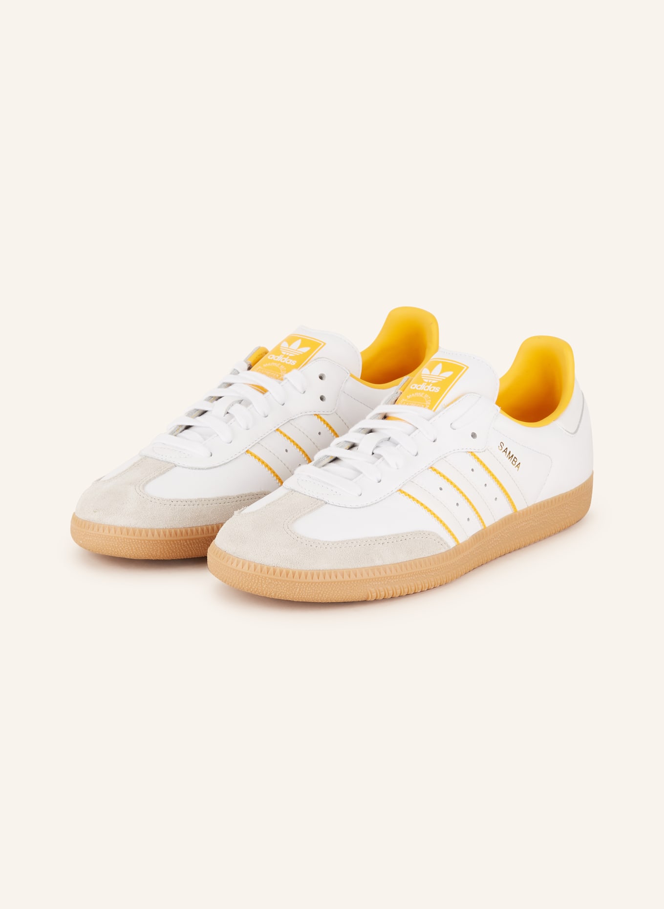 adidas Originals Sneaker SAMBA OG, Farbe: WEISS/ HELLGRAU/ ORANGE (Bild 1)