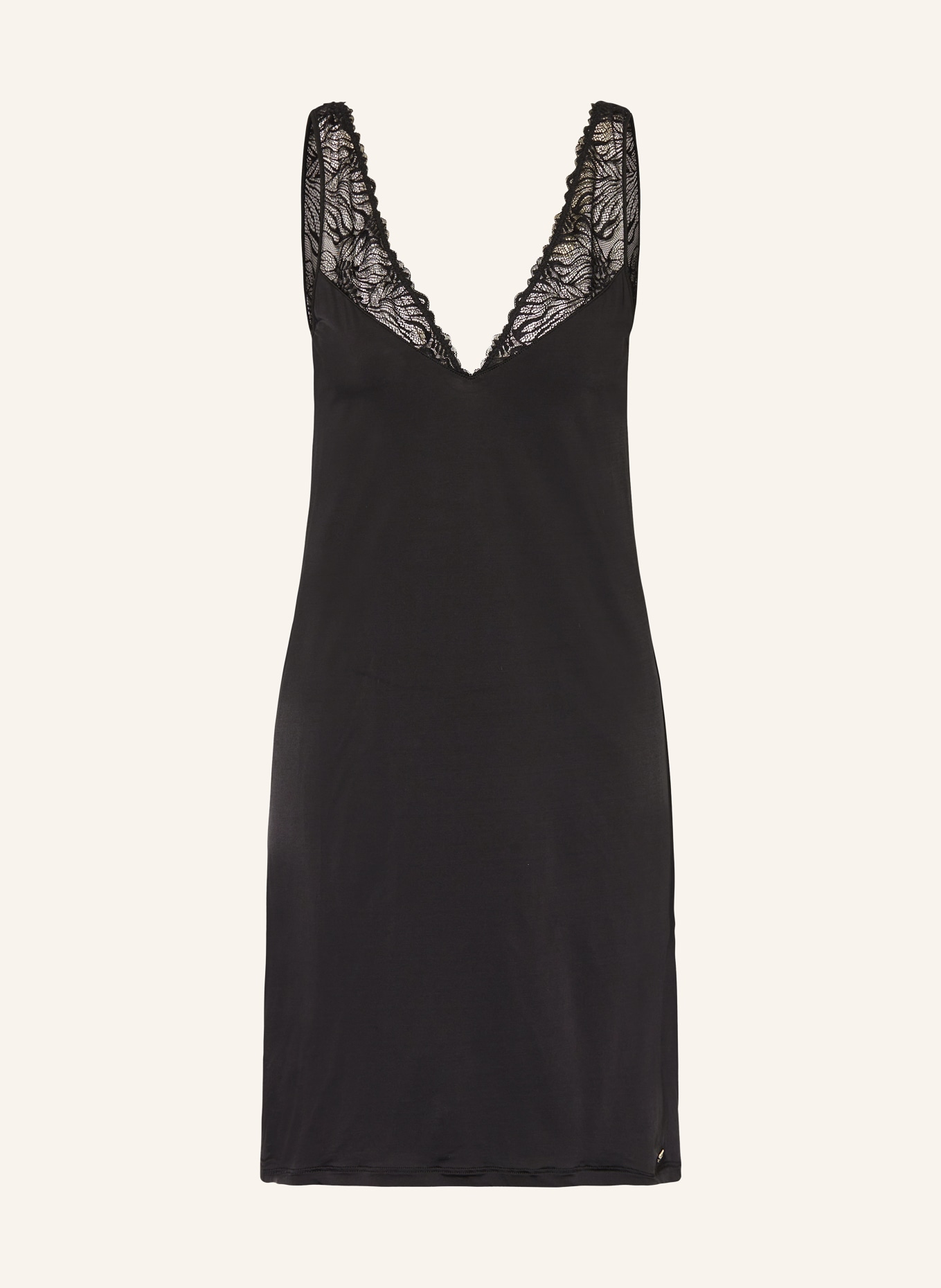 BOSS Nightgown BIANCA in satin, Color: BLACK (Image 1)