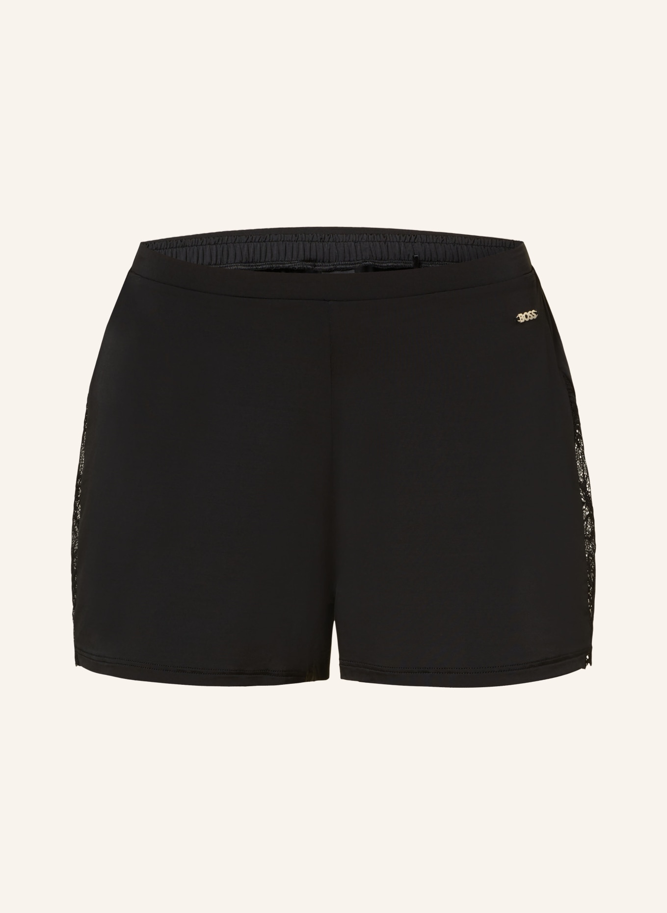 BOSS Schlafshorts BIANCA aus Satin, Farbe: SCHWARZ (Bild 1)