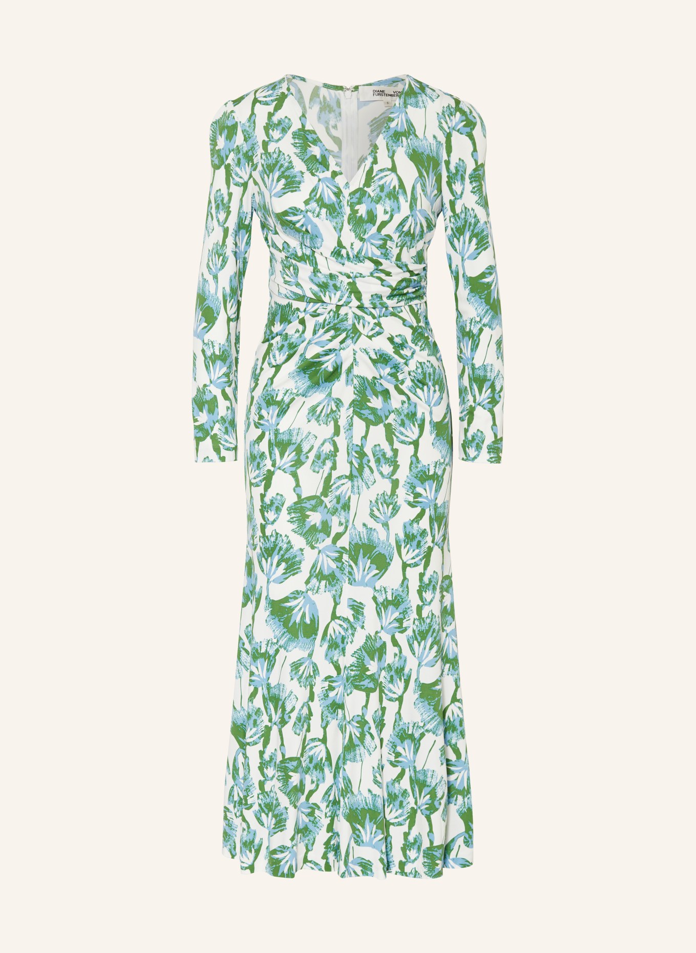 DIANE VON FURSTENBERG Dress TIMMY, Color: ECRU/ LIGHT BLUE/ GREEN (Image 1)