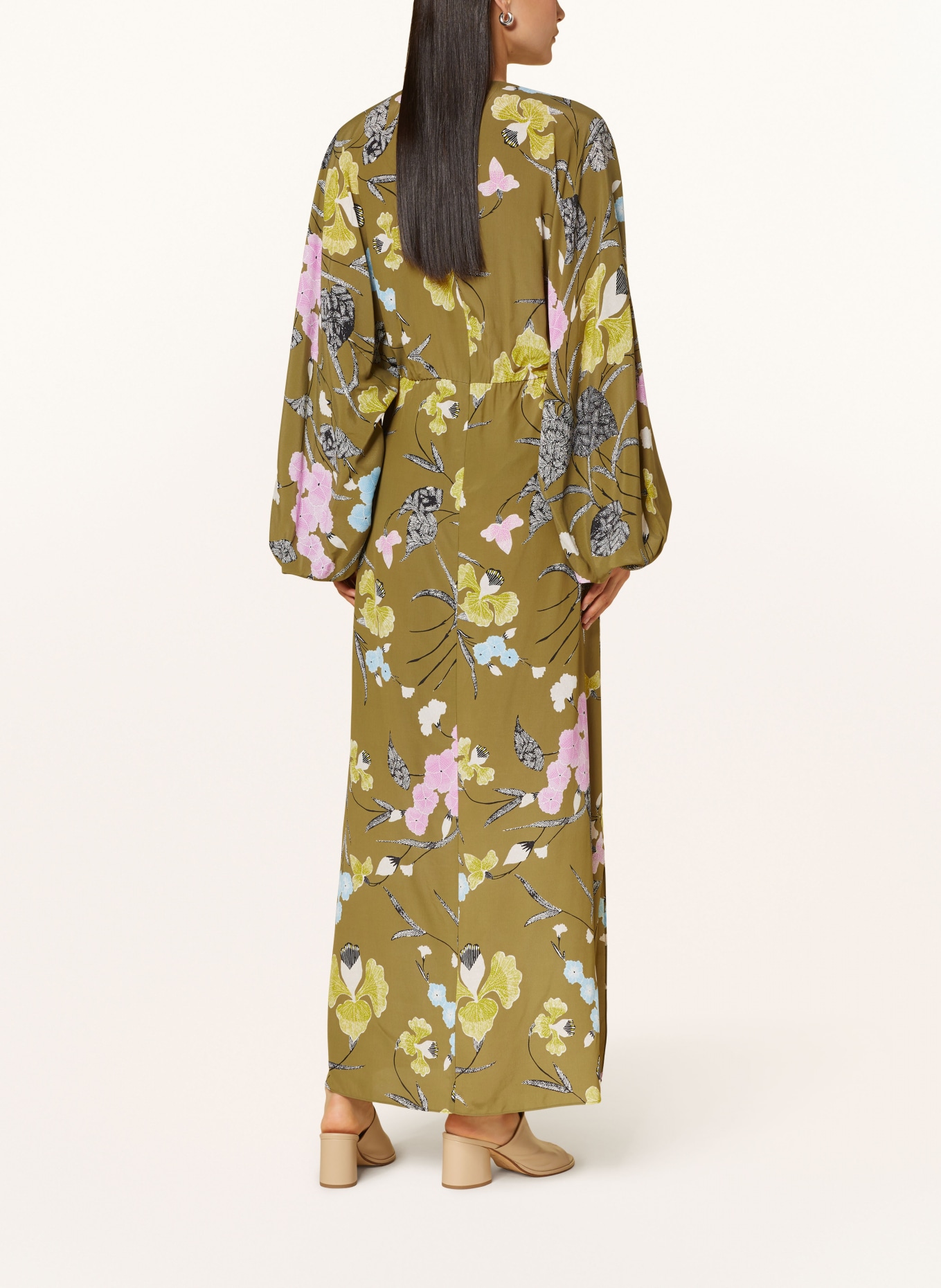 DIANE VON FURSTENBERG Dress KASON with silk, Color: KHAKI/ LIGHT PURPLE/ YELLOW (Image 3)