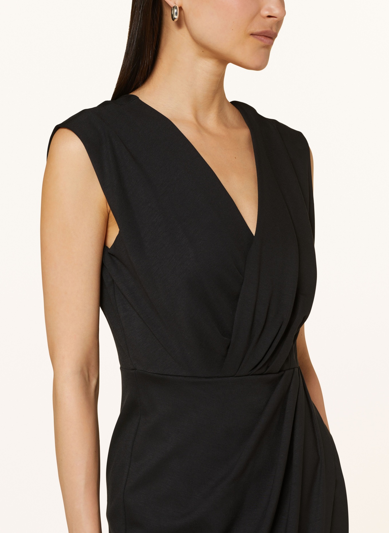 DIANE VON FURSTENBERG Jersey dress HALLIE in wrap look, Color: BLACK (Image 4)