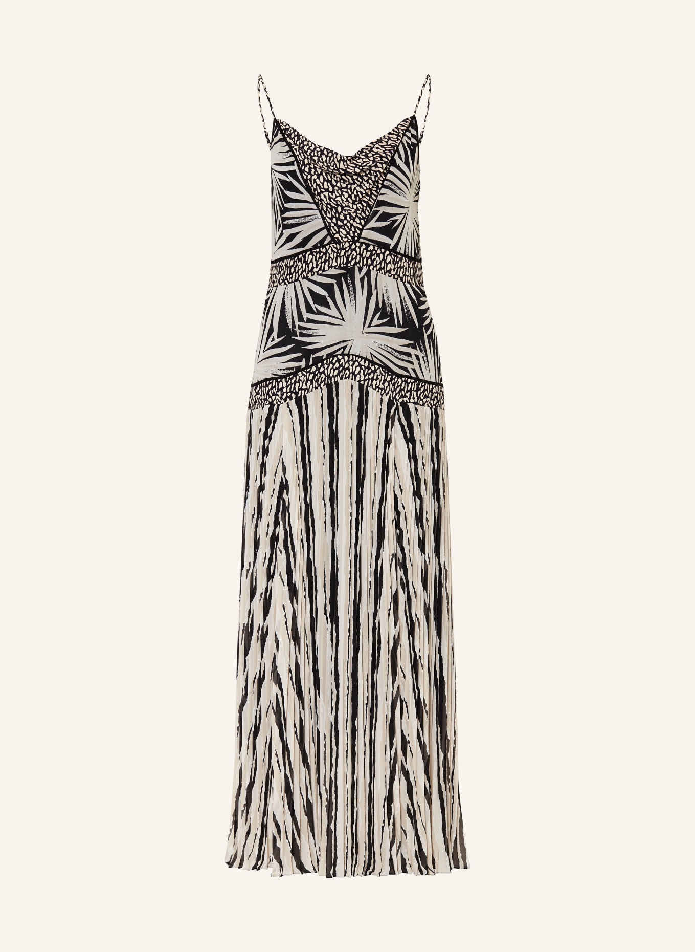 DIANE VON FURSTENBERG Dress LISSIE with pleats, Color: BLACK/ LIGHT GRAY (Image 1)