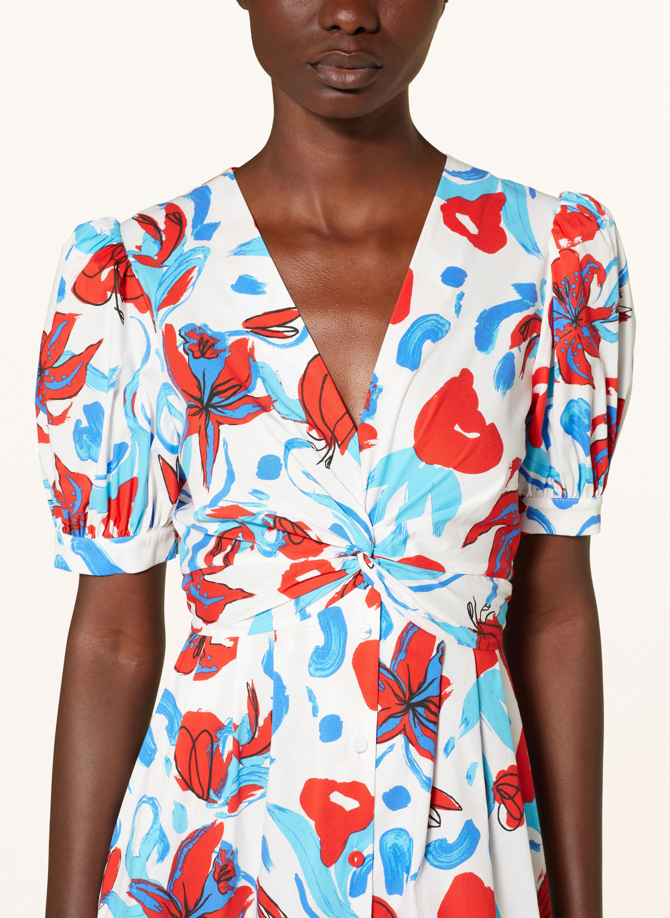 DIANE VON FURSTENBERG Šaty HEATHER: BÍLÁ/ ČERVENÁ/ TYRKYSOVÁ