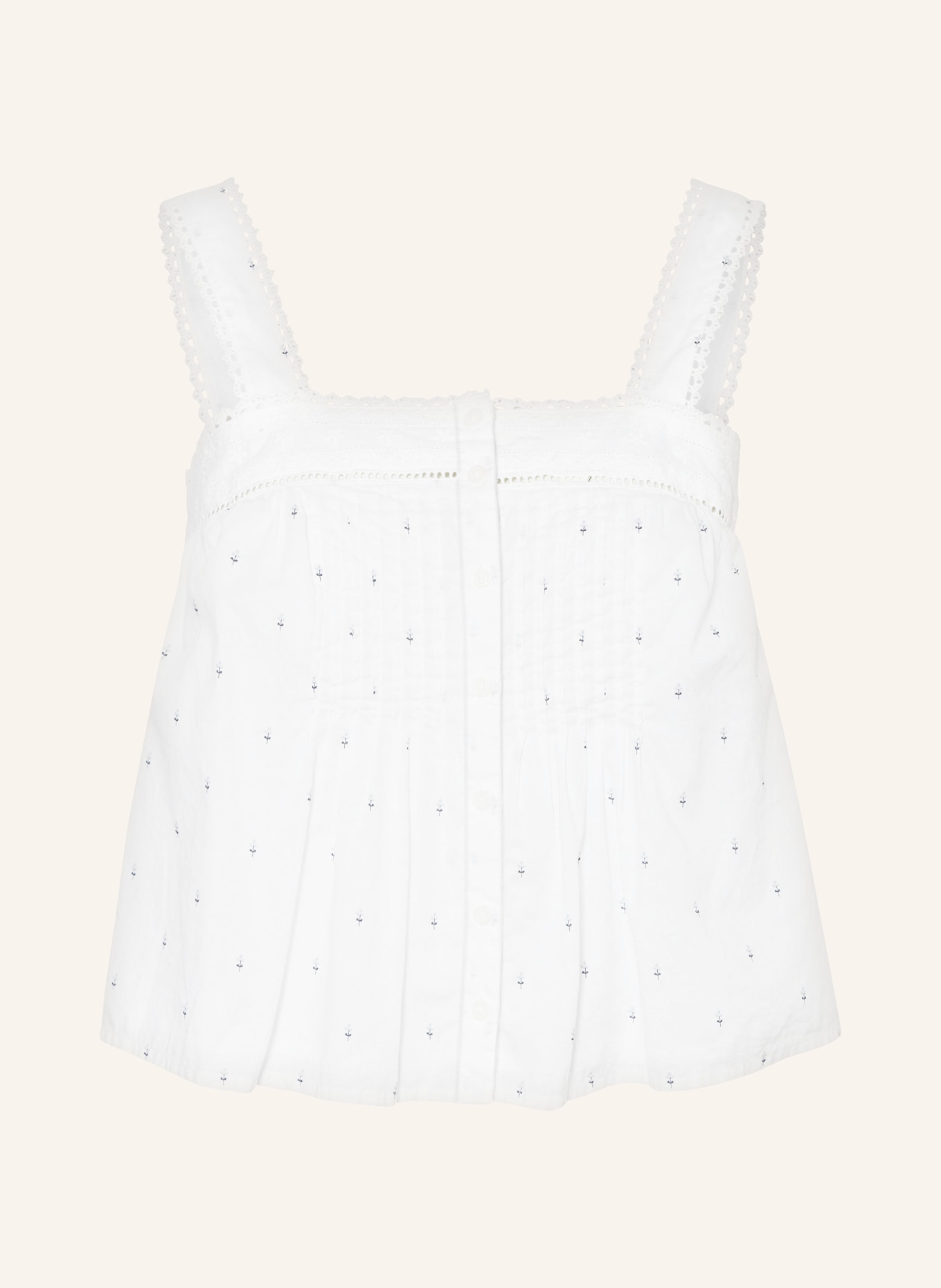 Levi's® Top ANABELLE with lace, Color: WHITE/ BLUE/ LIGHT GRAY (Image 1)