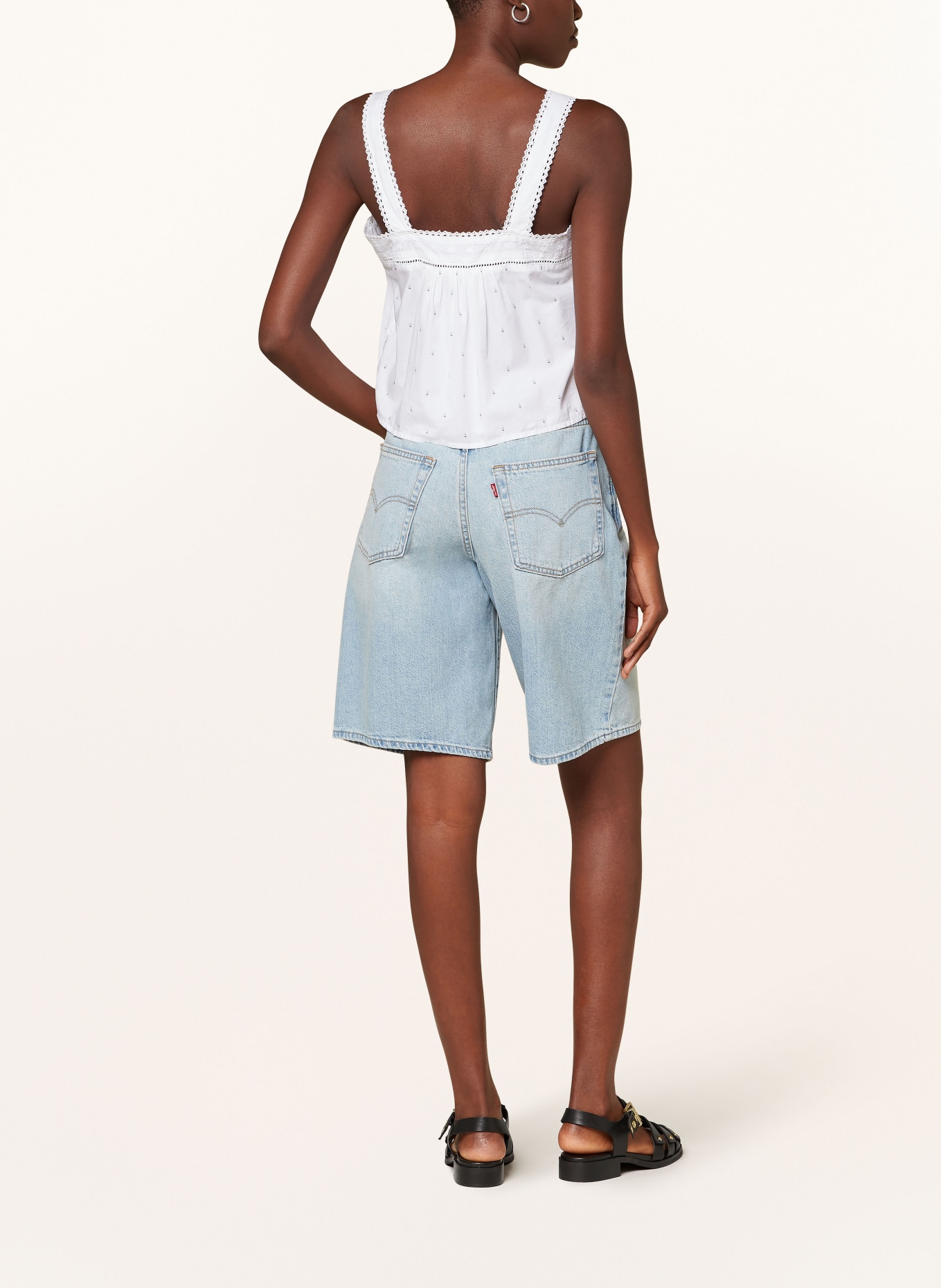 Levi's® Top ANABELLE with lace, Color: WHITE/ BLUE/ LIGHT GRAY (Image 3)