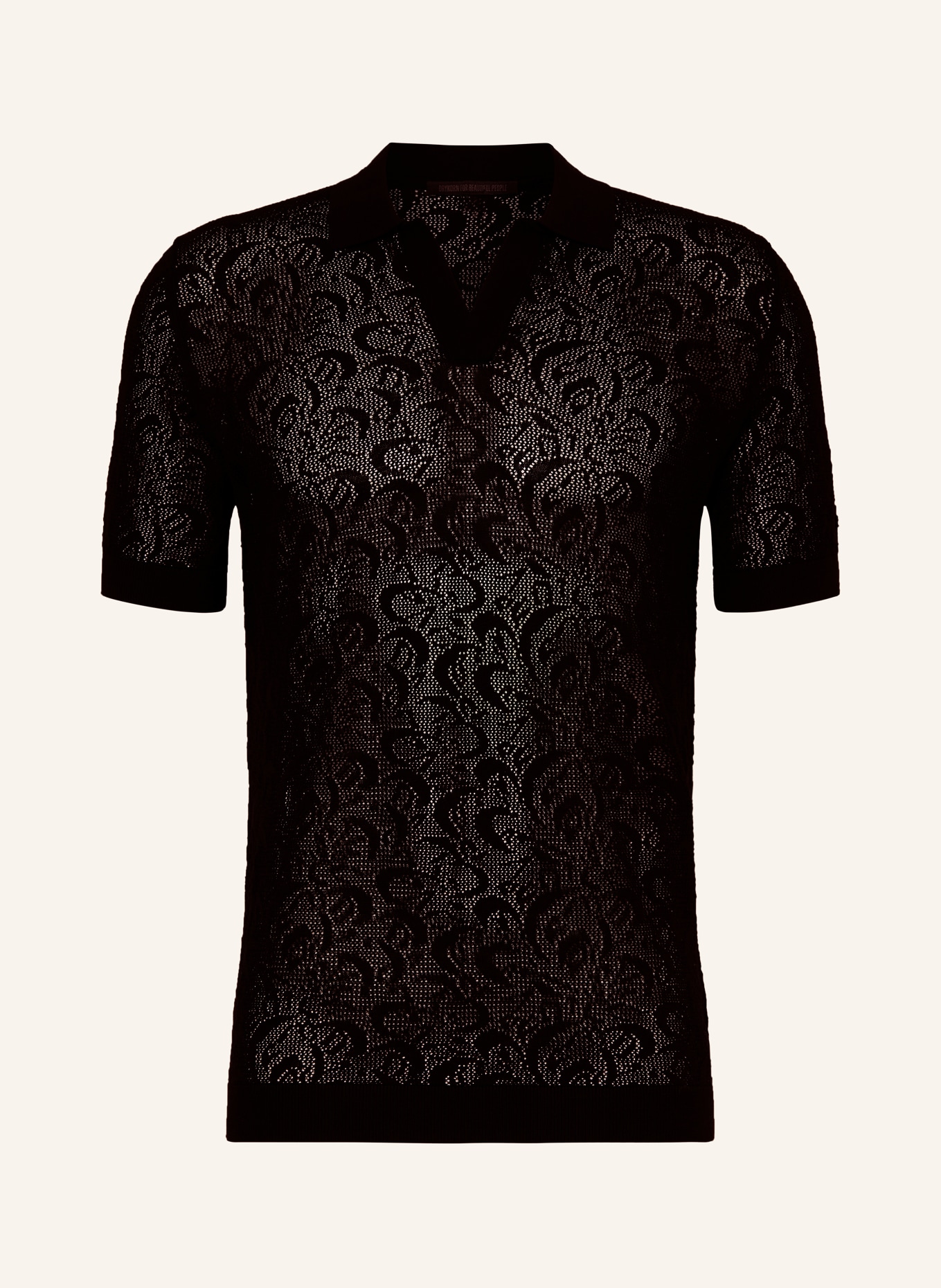 DRYKORN Lace polo shirt BRAIAN, Color: BLACK (Image 1)