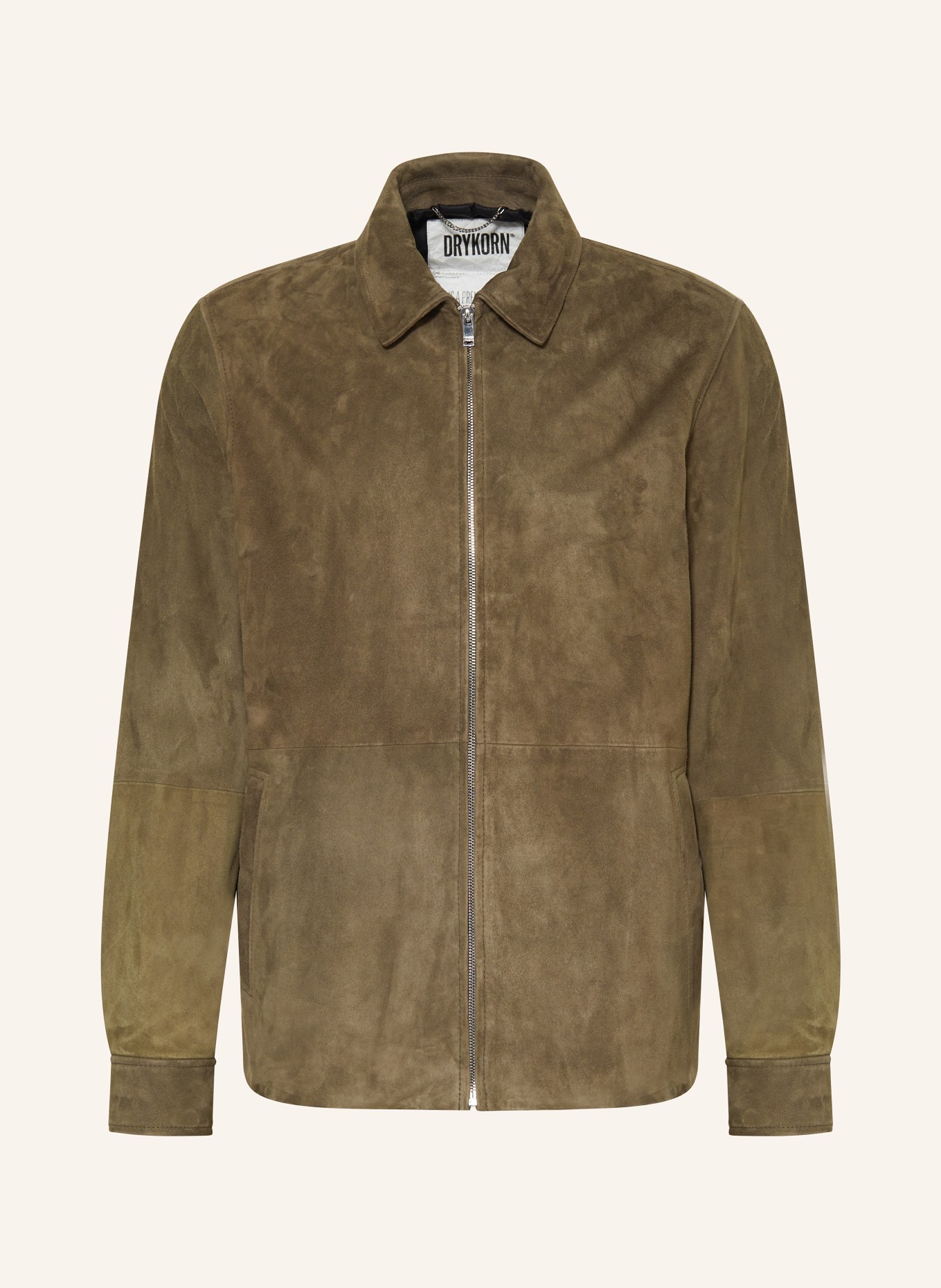 DRYKORN Leather jacket SENELO, Color: KHAKI (Image 1)