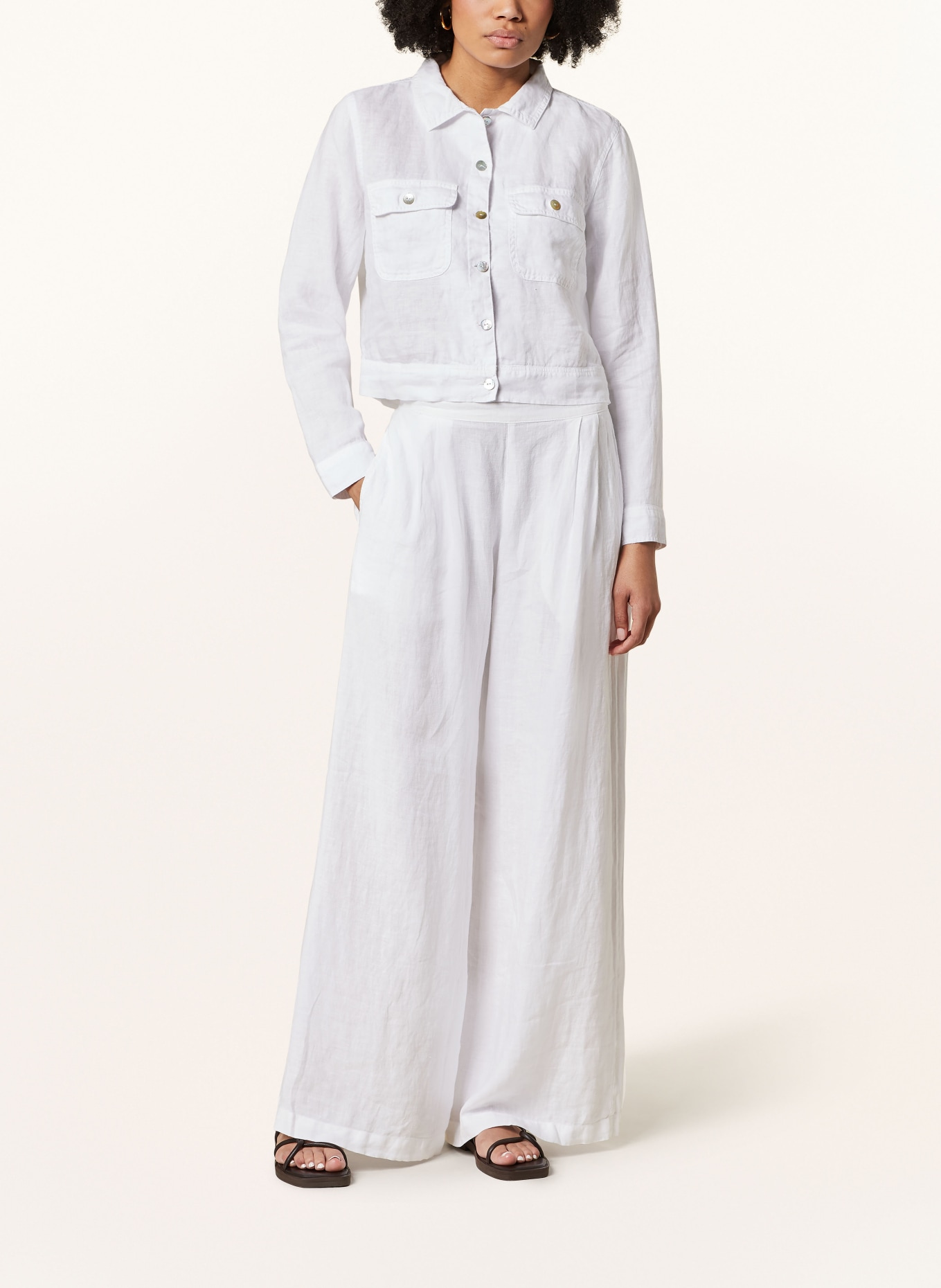 bella dahl Wide leg trousers made of linen, Color: WHITE (Image 2)