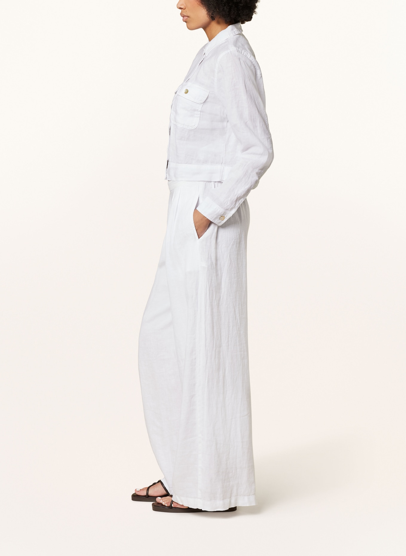 bella dahl Wide leg trousers made of linen, Color: WHITE (Image 4)