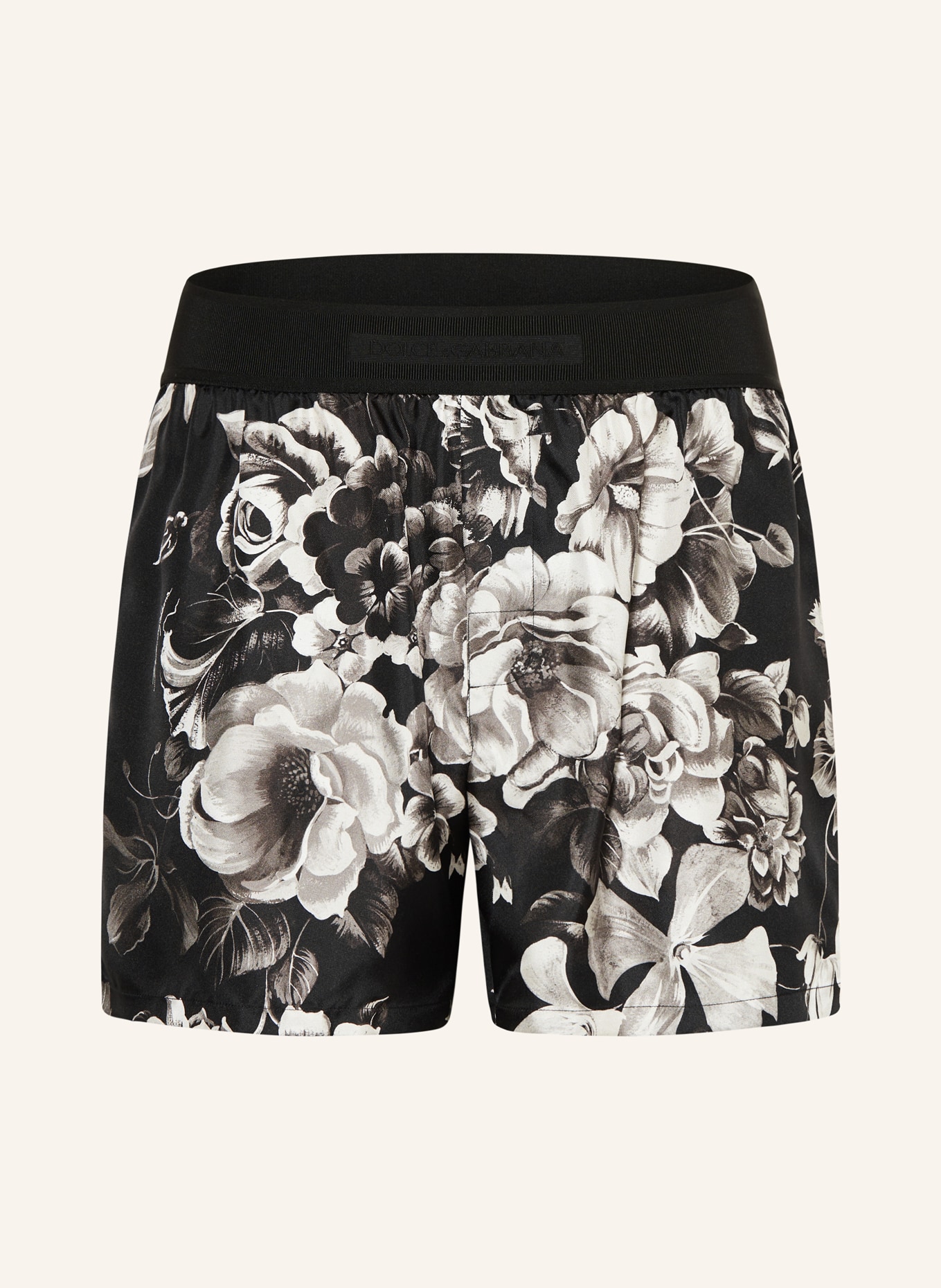 DOLCE GABBANA Boxer shorts in silk in black white gray