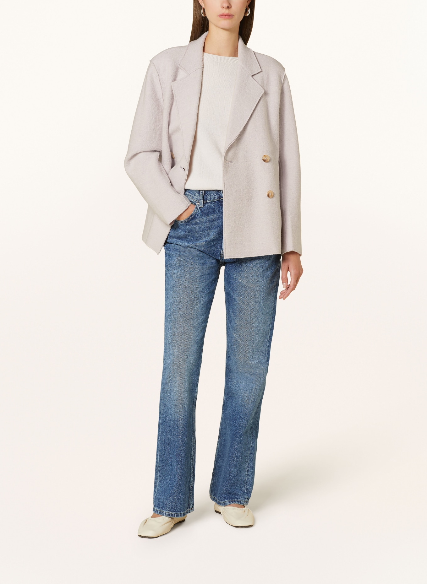 darling harbour Pea coat: ECRU