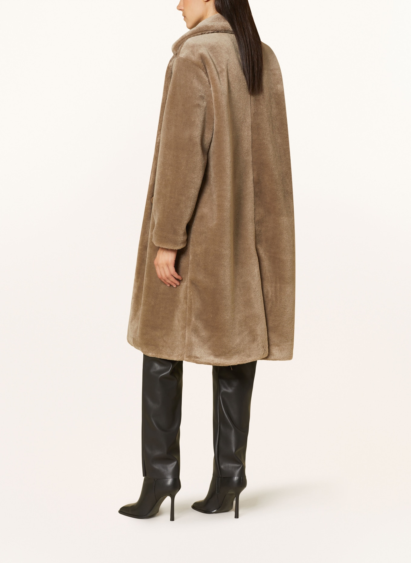 darling harbour Kunstfell-Mantel: TAUPE