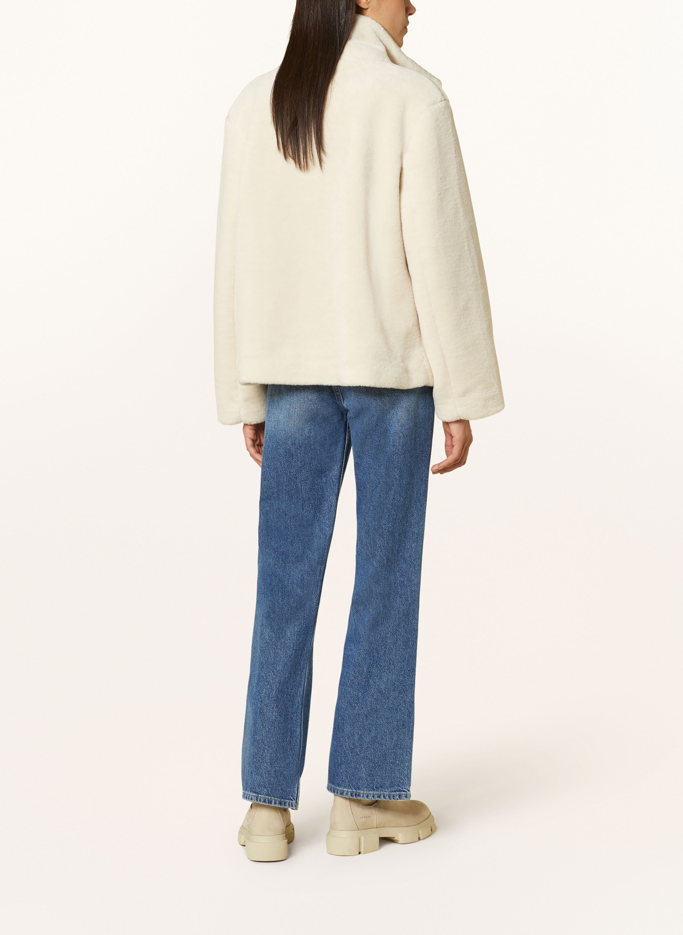 darling harbour Faux fur jacket, Color: CREAM (Image 3)