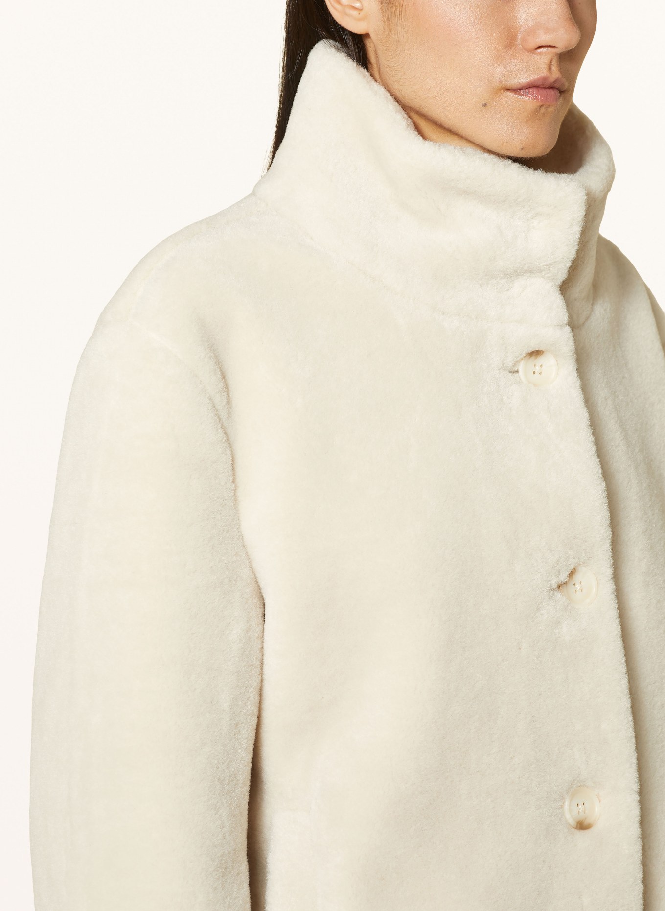 darling harbour Faux fur jacket, Color: CREAM (Image 4)