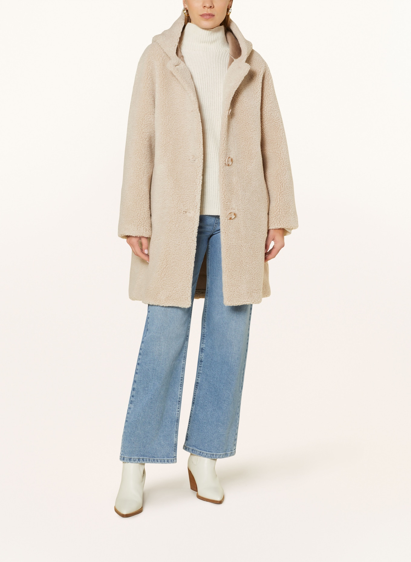 darling harbour Teddy coat: CREAM