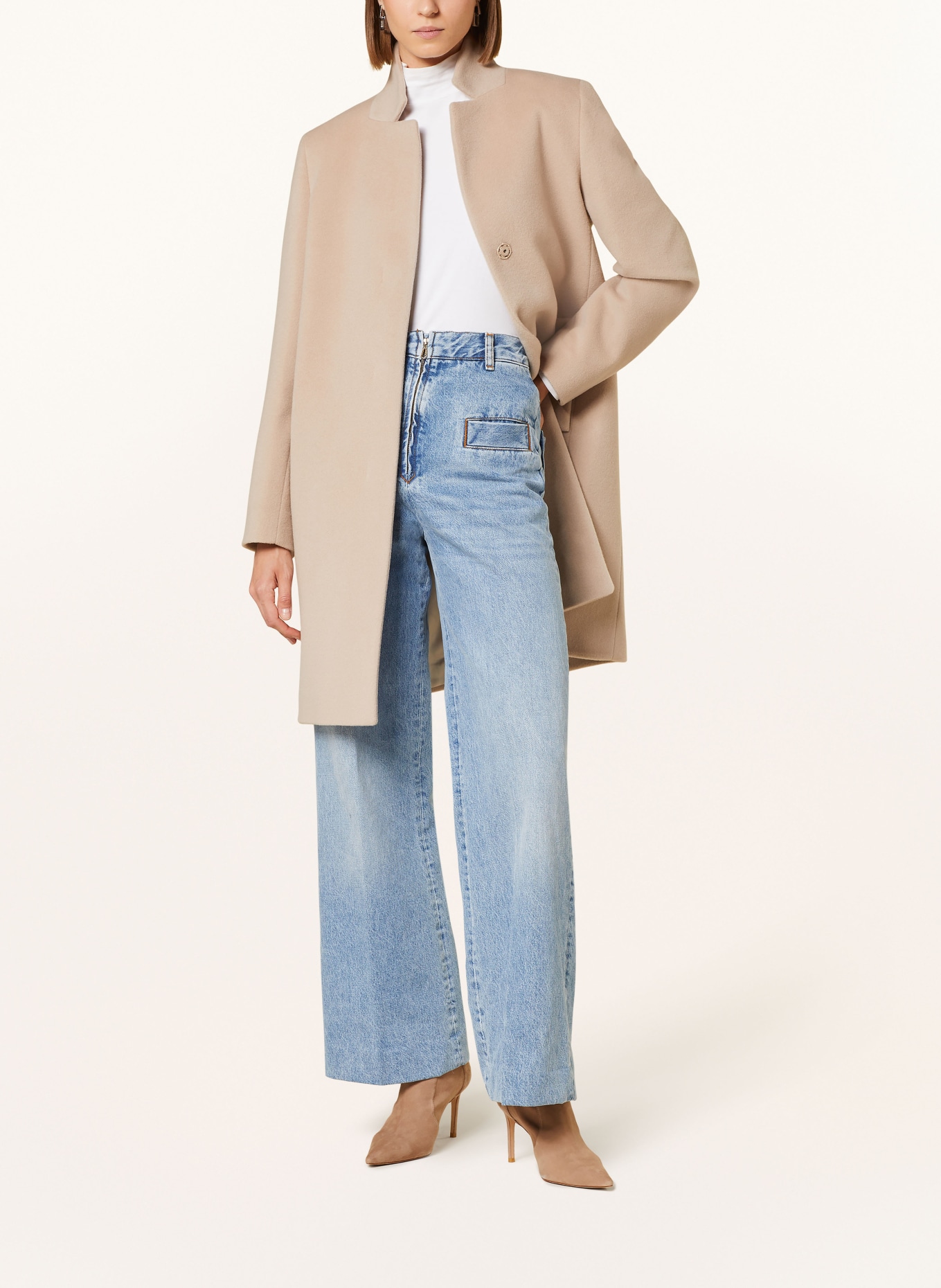 ICONS CINZIA ROCCA Wool coat: BEIGE