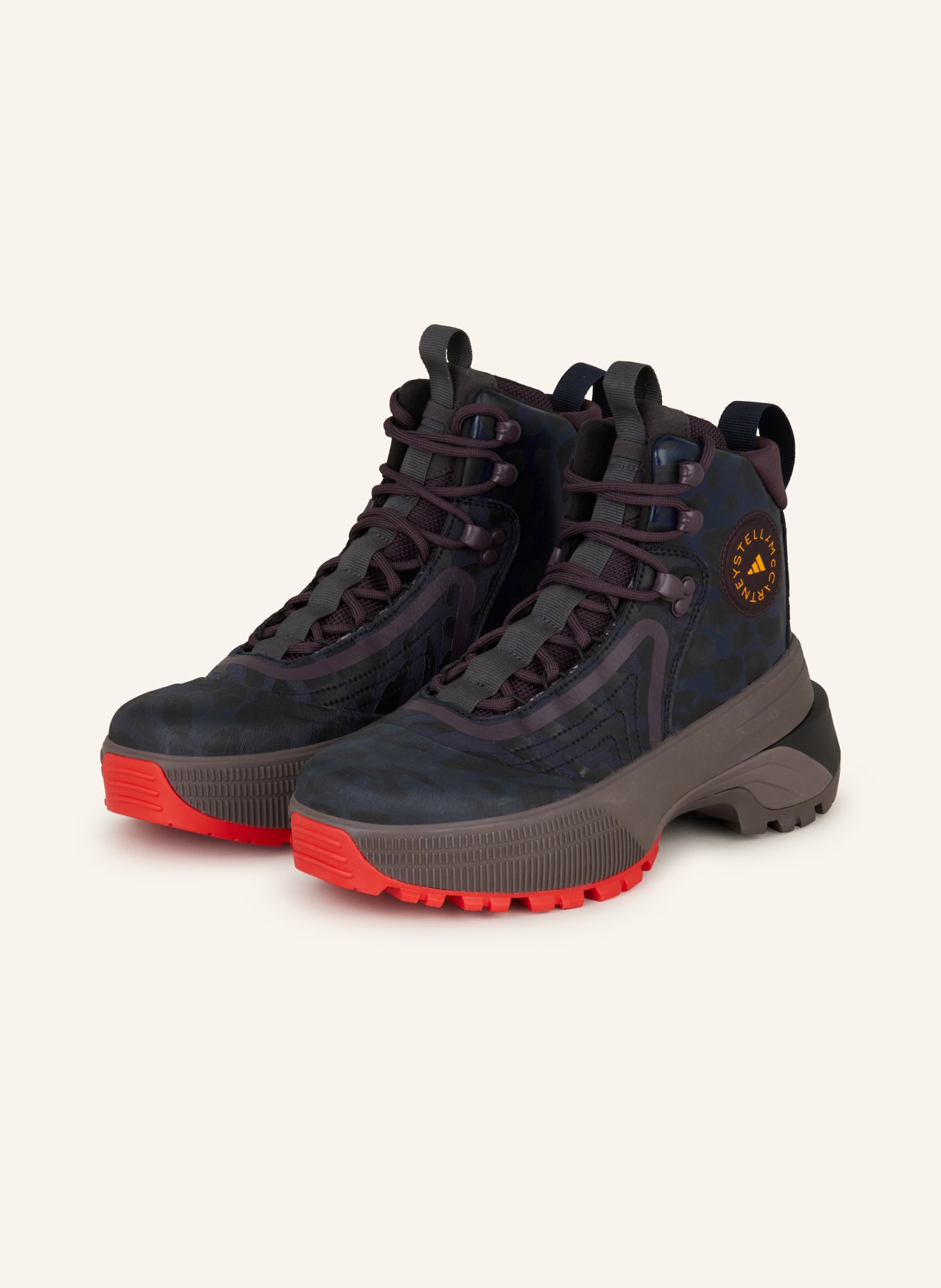 adidas by Stella McCartney Lace up boots in dark blue brown olive