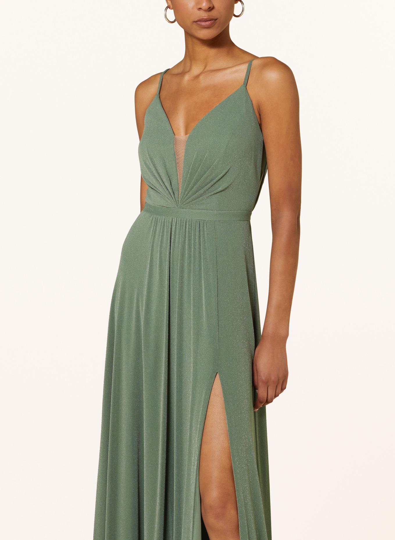 VM Vera Mont Evening dress with glitter thread, Color: DARK GREEN/ SILVER (Image 4)