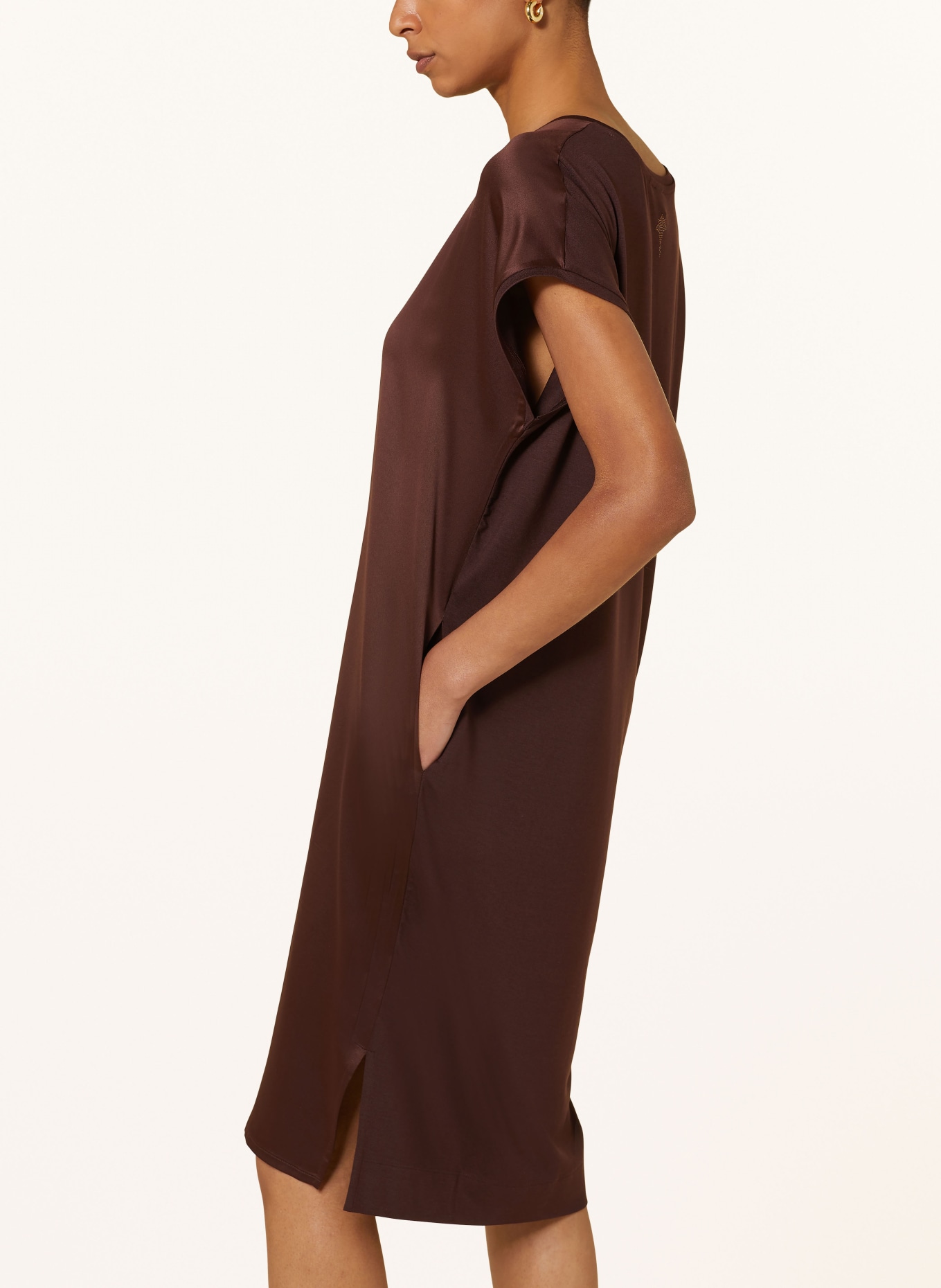 JOOP! Kleid im Materialmix, Farbe: DUNKELBRAUN (Bild 4)
