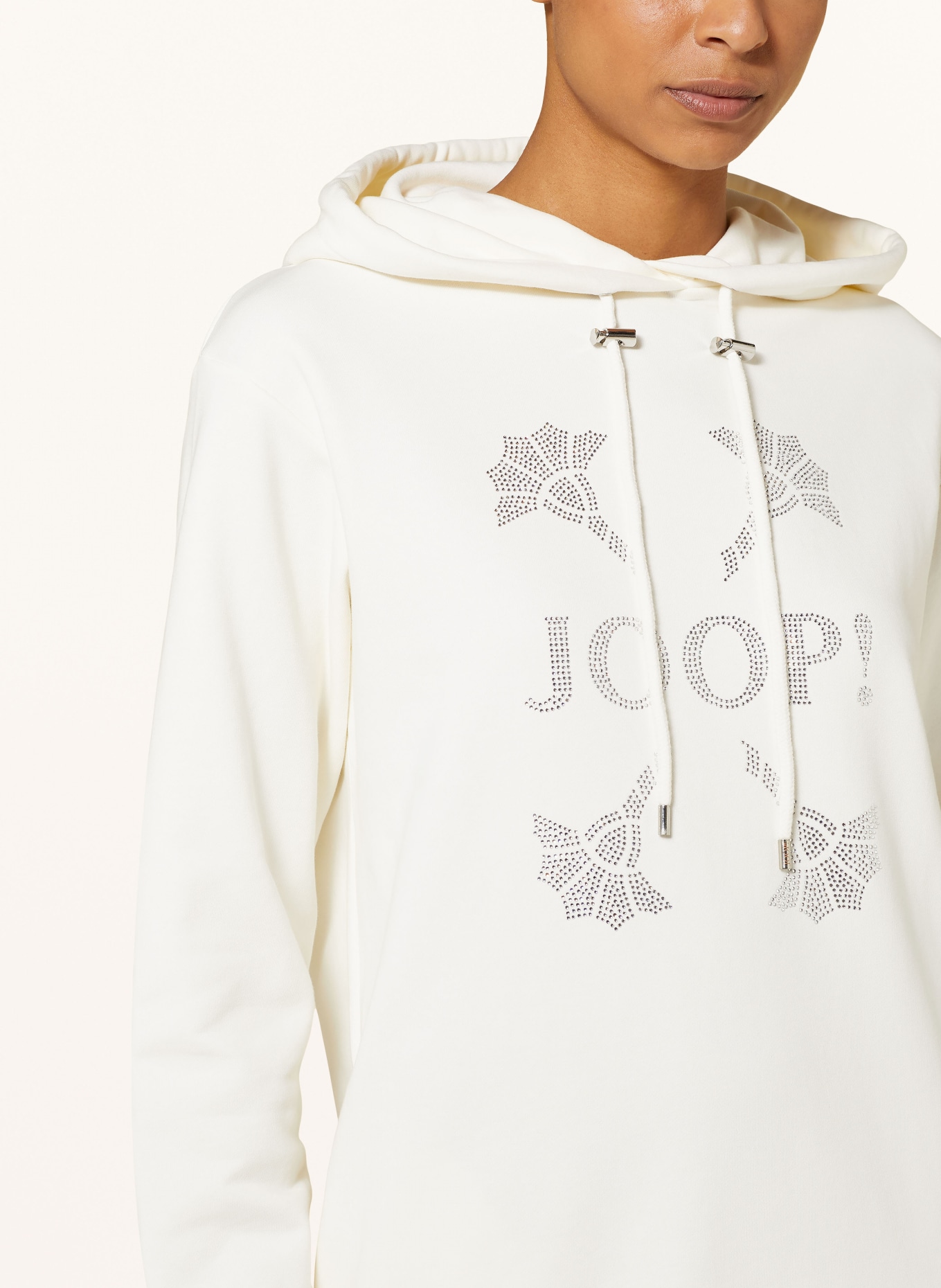 JOOP! Hoodie-Kleid mit Schmucksteinen, Farbe: ECRU (Bild 5)