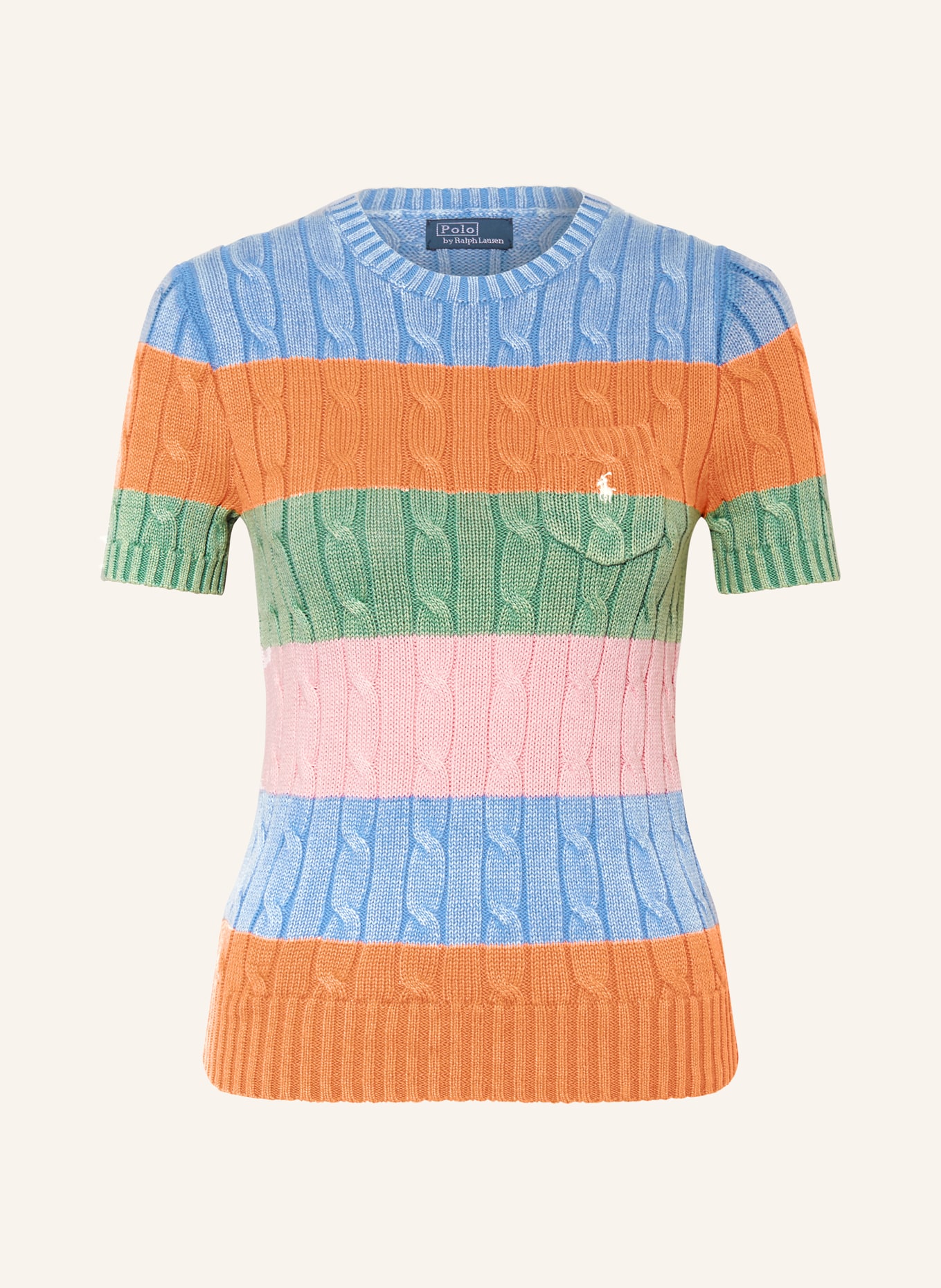 POLO RALPH LAUREN Strickshirt, Farbe: ORANGE/ HELLBLAU/ HELLGRÜN (Bild 1)