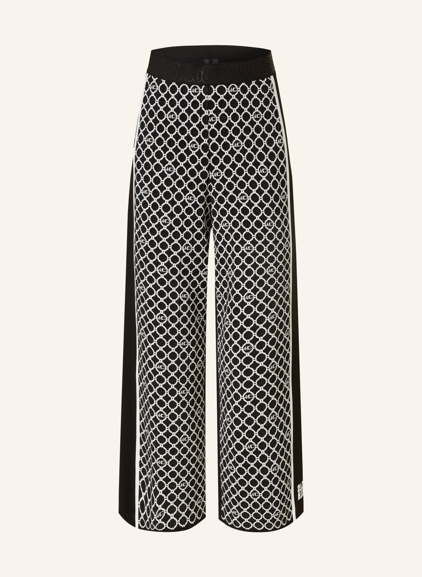 MARC CAIN Culottes in mixed materials: 910 black and white