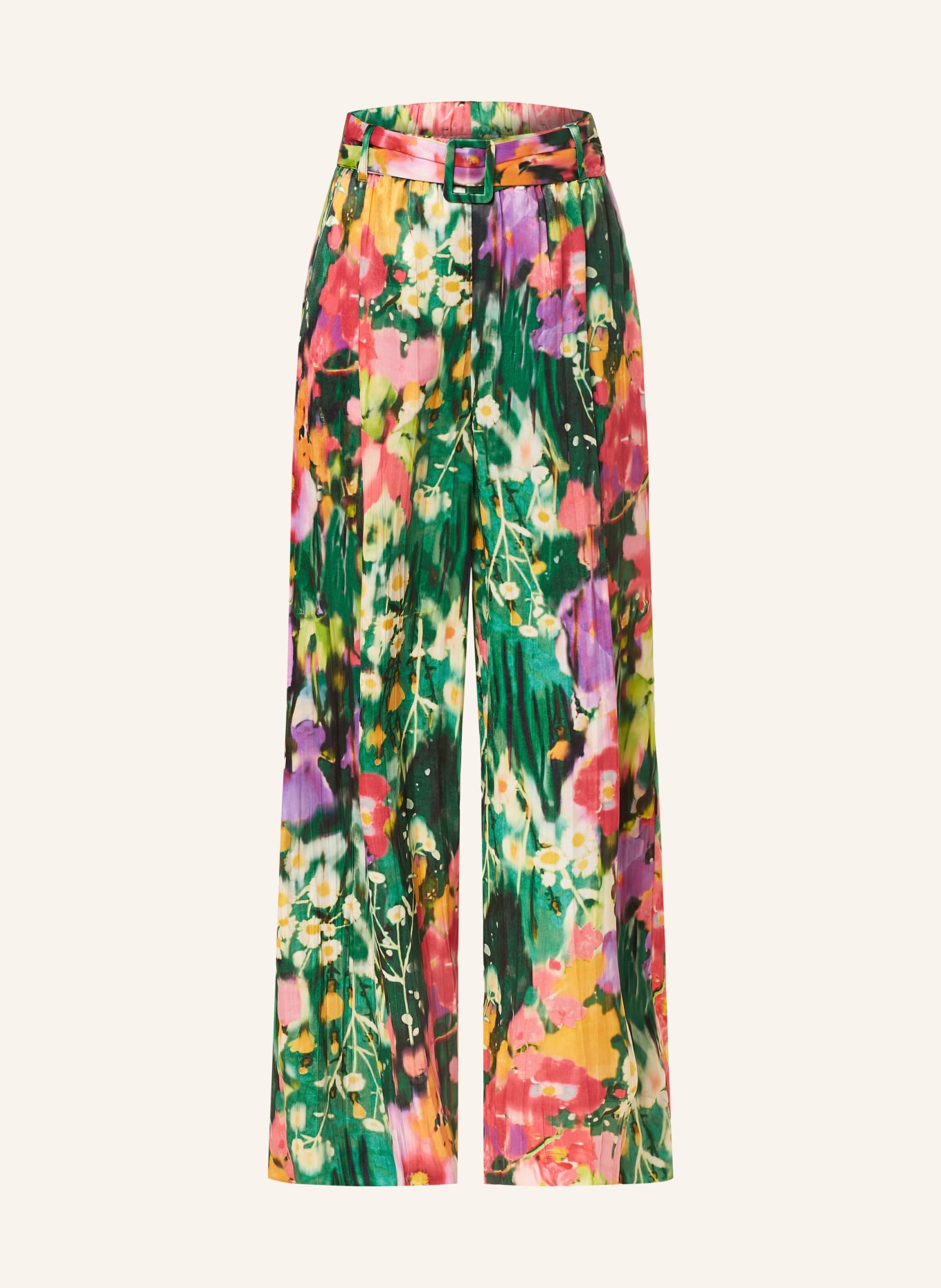 MARC CAIN Satin trousers WINNIPEG, Color: 558 deep moss (Image 1)