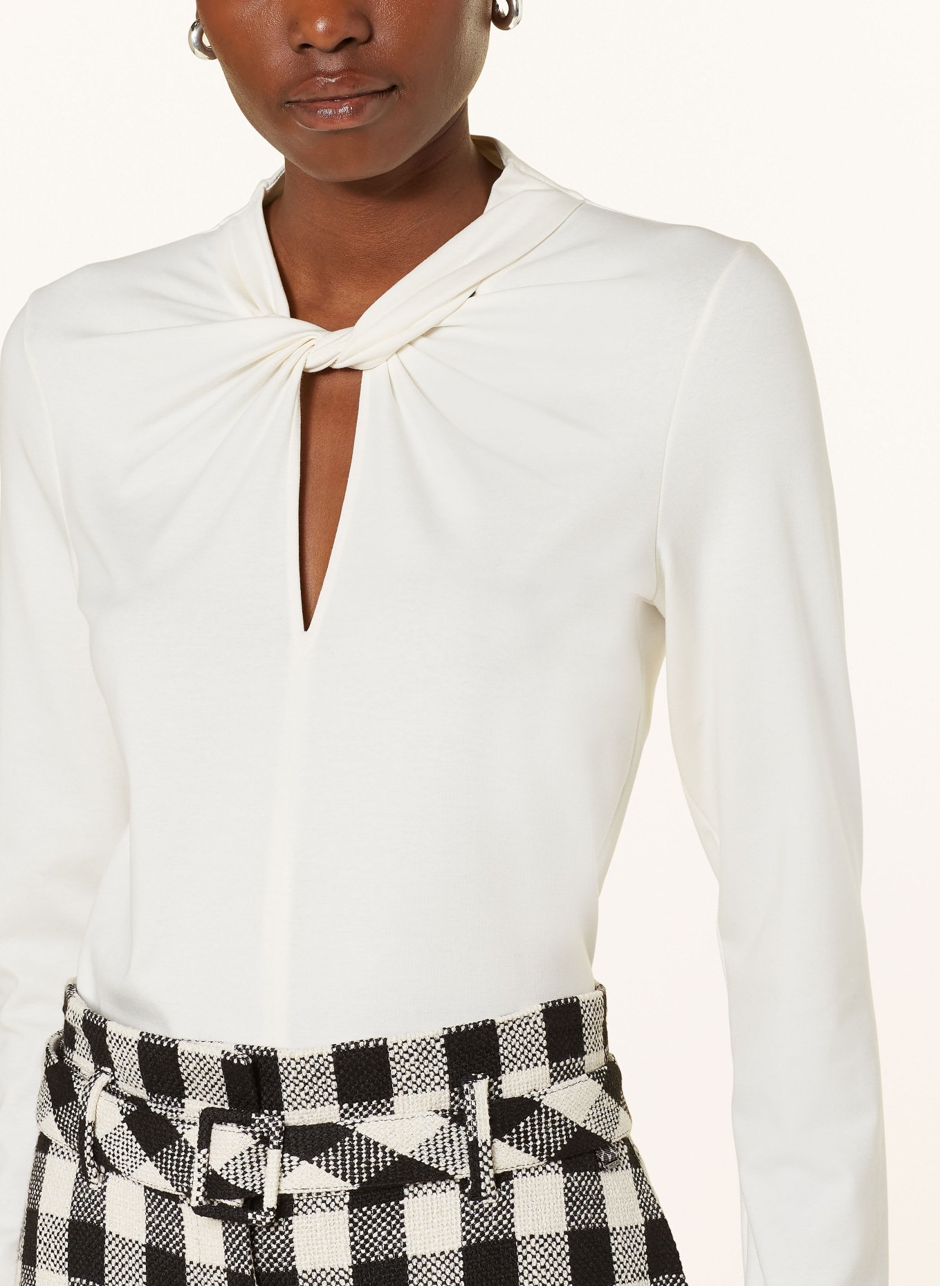 MARC CAIN Koszulka z długim rękawem: 112 bright ecru