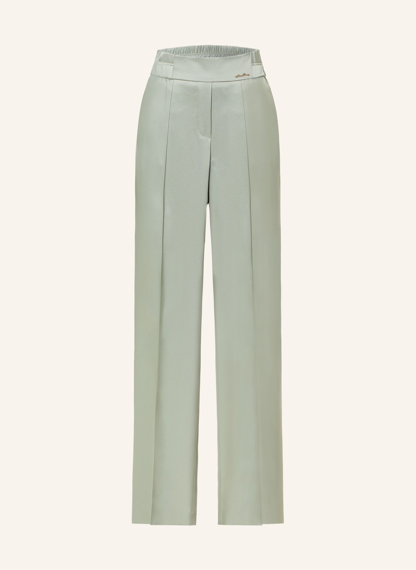 MARC CAIN Wide leg trousers in satin, Color: 503 frozen sage (Image 1)