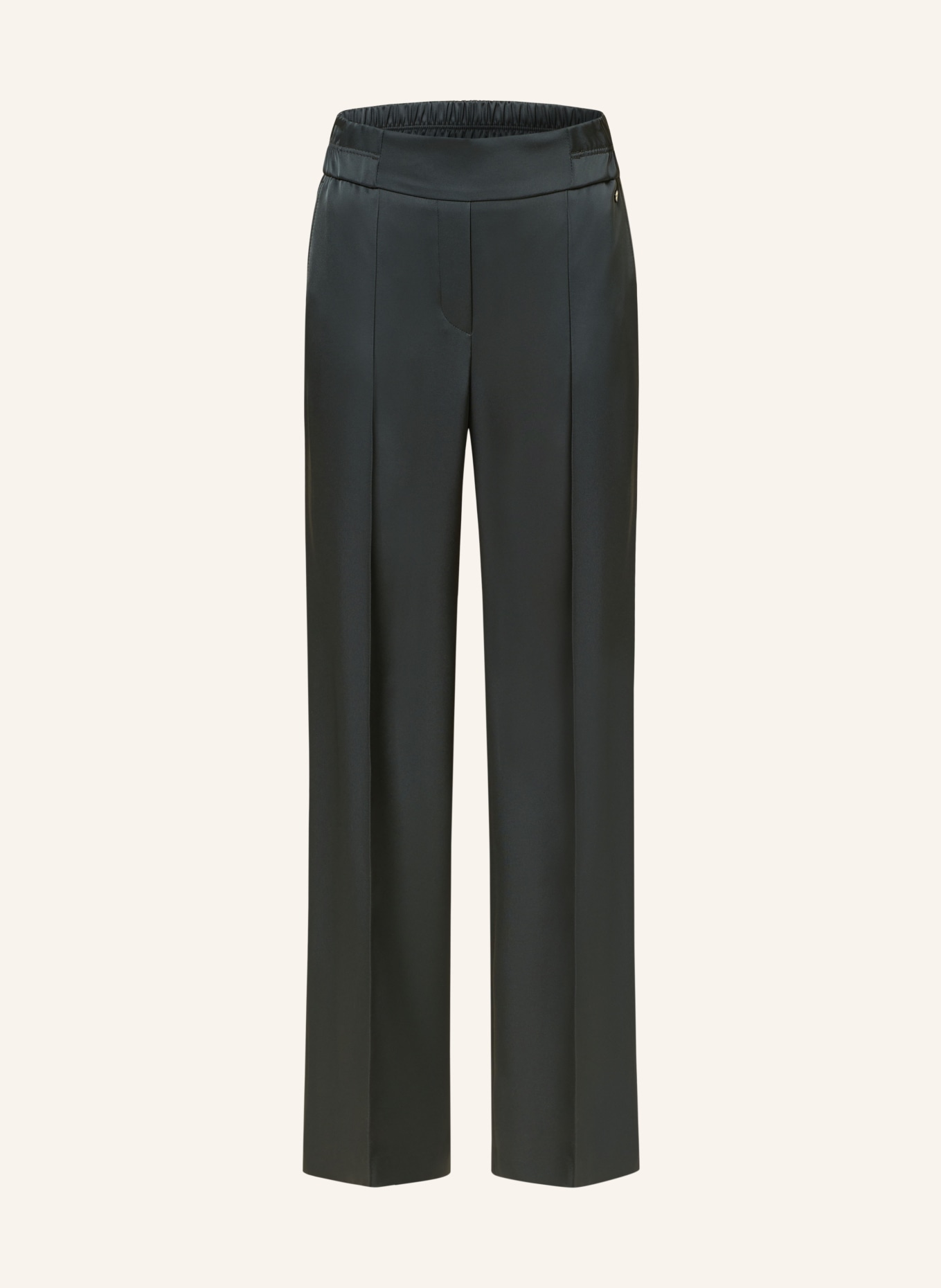 MARC CAIN Wide leg trousers in satin, Color: 560 conifer (Image 1)