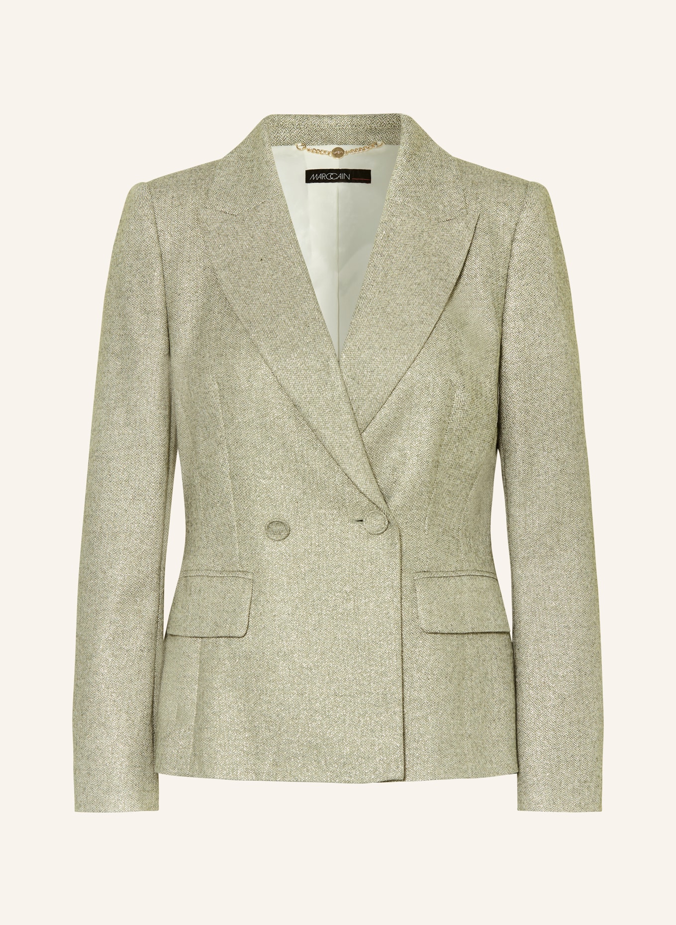 MARC CAIN Blazer with glitter thread, Color: LIGHT GREEN (Image 1)