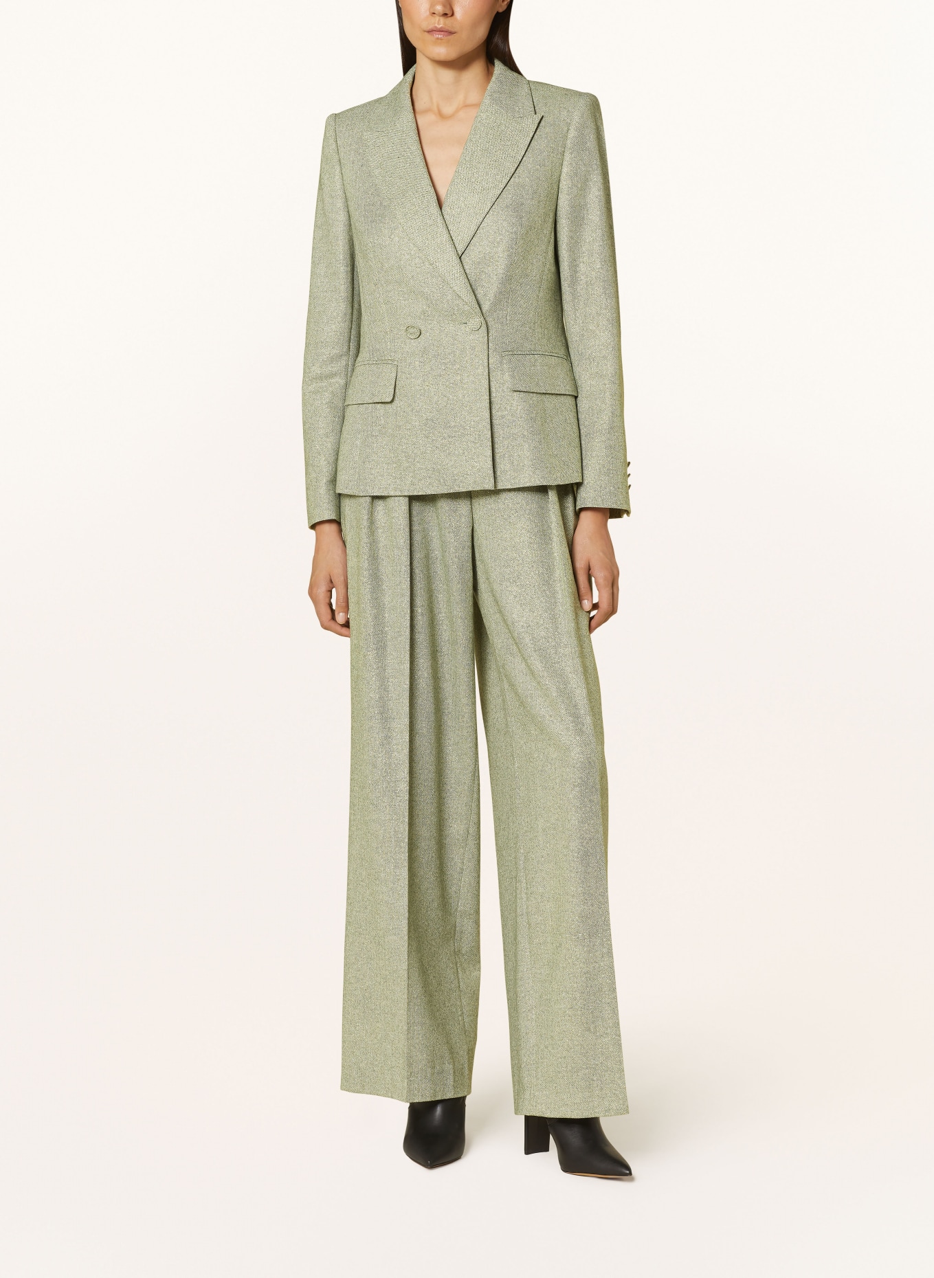 MARC CAIN Blazer with glitter thread, Color: LIGHT GREEN (Image 2)