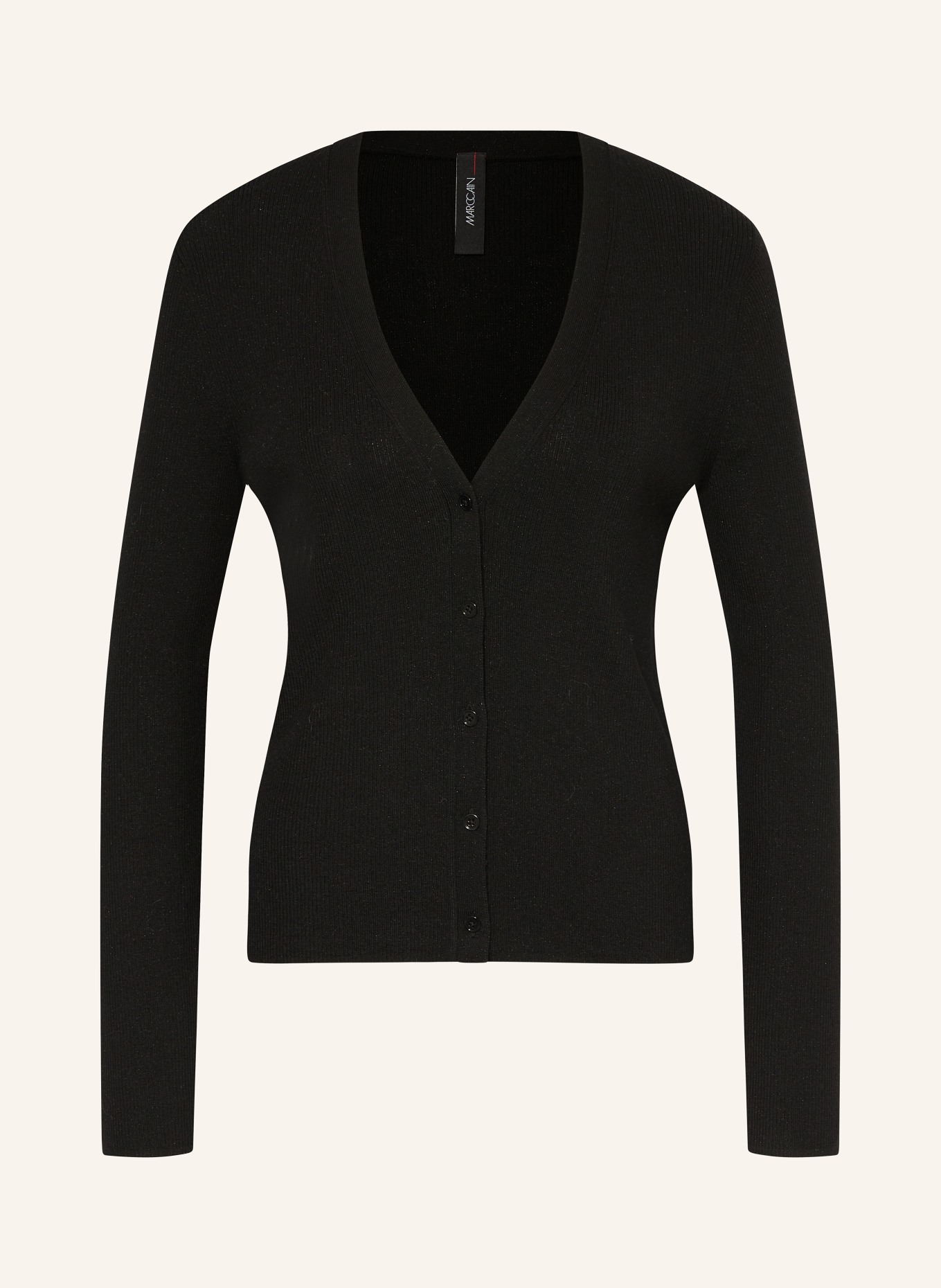 MARC CAIN Cardigan with glitter thread: 900 BLACK