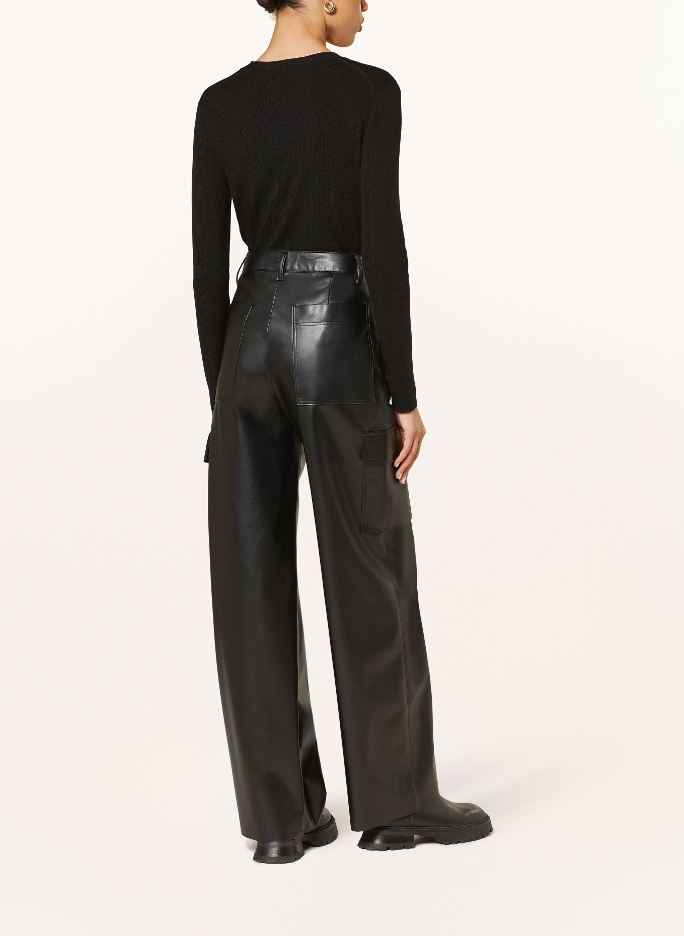 MARC CAIN Cardigan with glitter thread: 900 BLACK