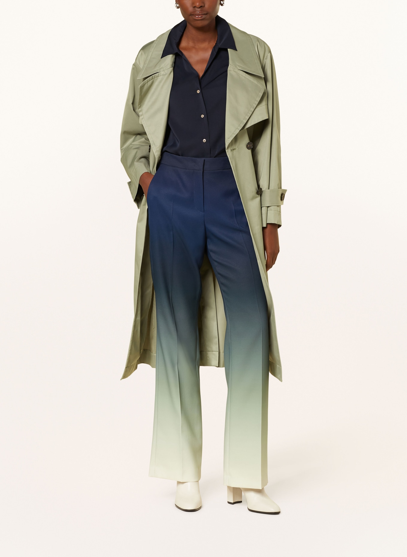 MARC CAIN Trenchcoat: HELLGRÜN