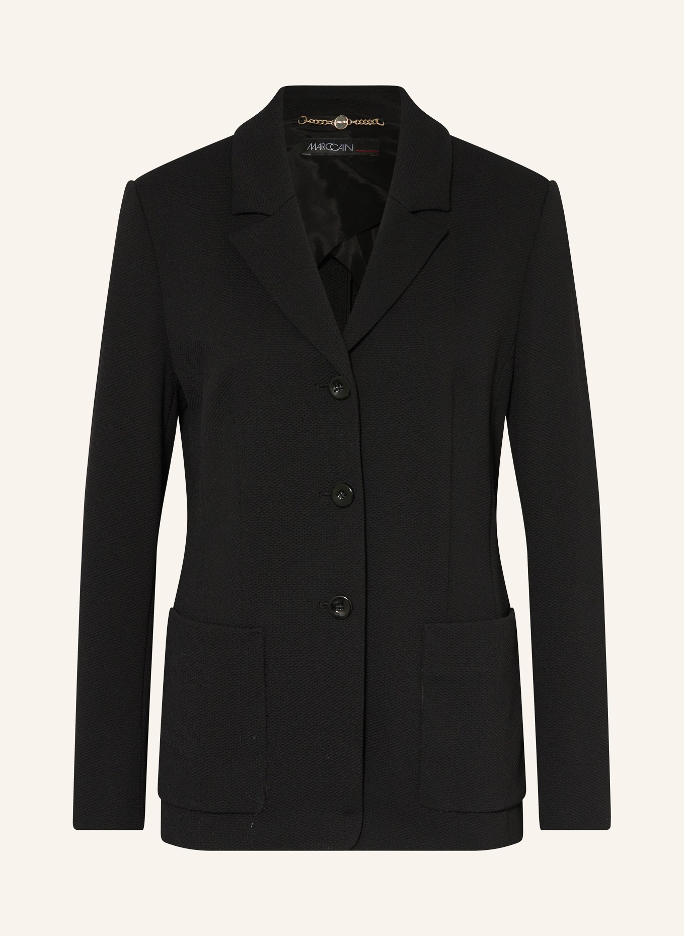 MARC CAIN Piqué-Blazer, Farbe: 900 BLACK (Bild 1)