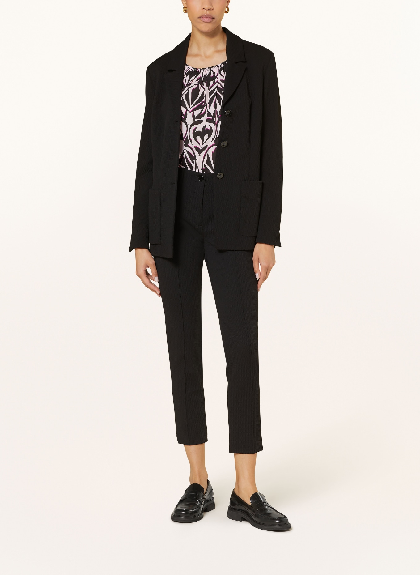 MARC CAIN Piqué-Blazer, Farbe: 900 BLACK (Bild 2)