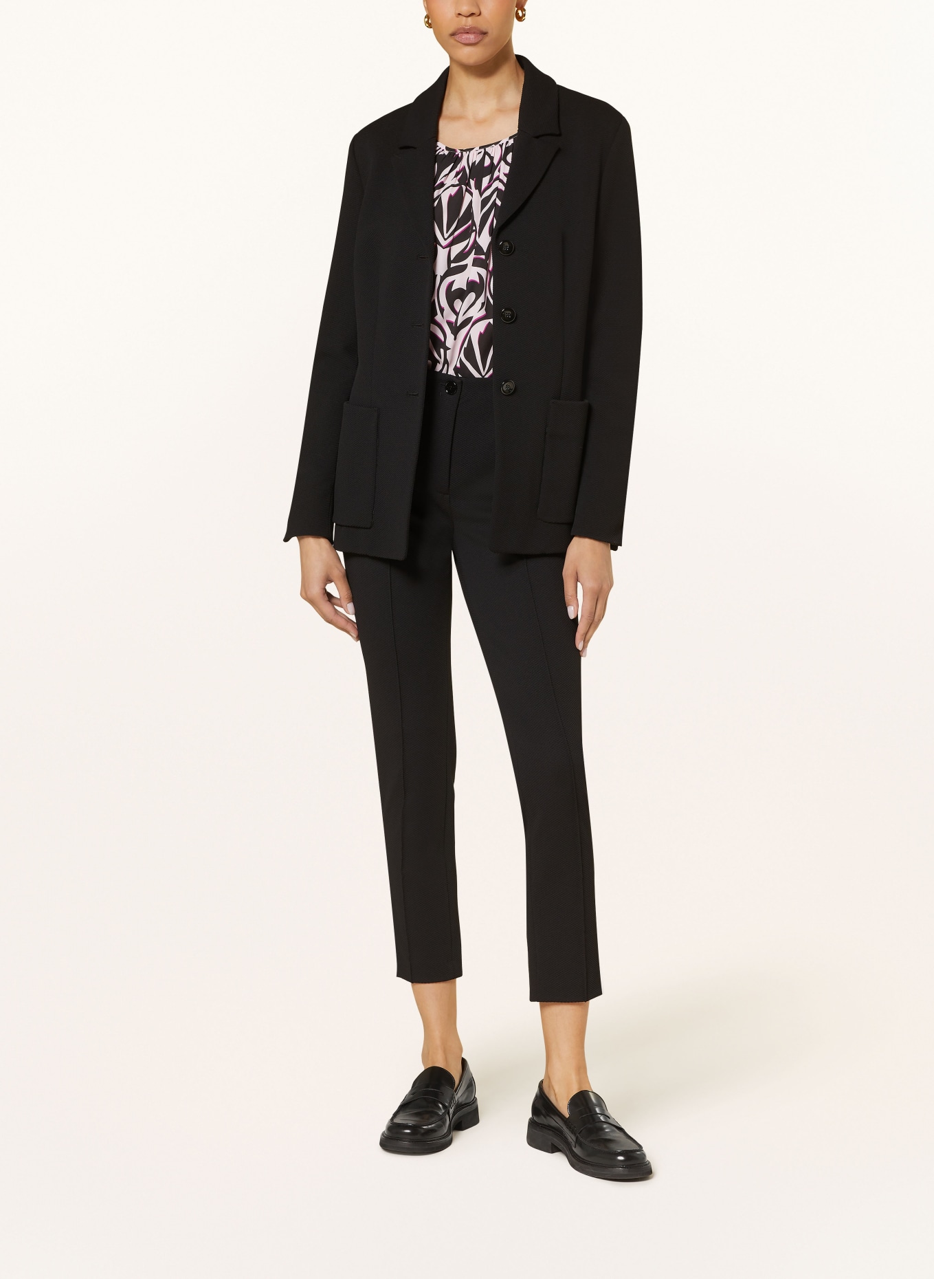 MARC CAIN Piqué trousers, Color: 900 BLACK (Image 2)