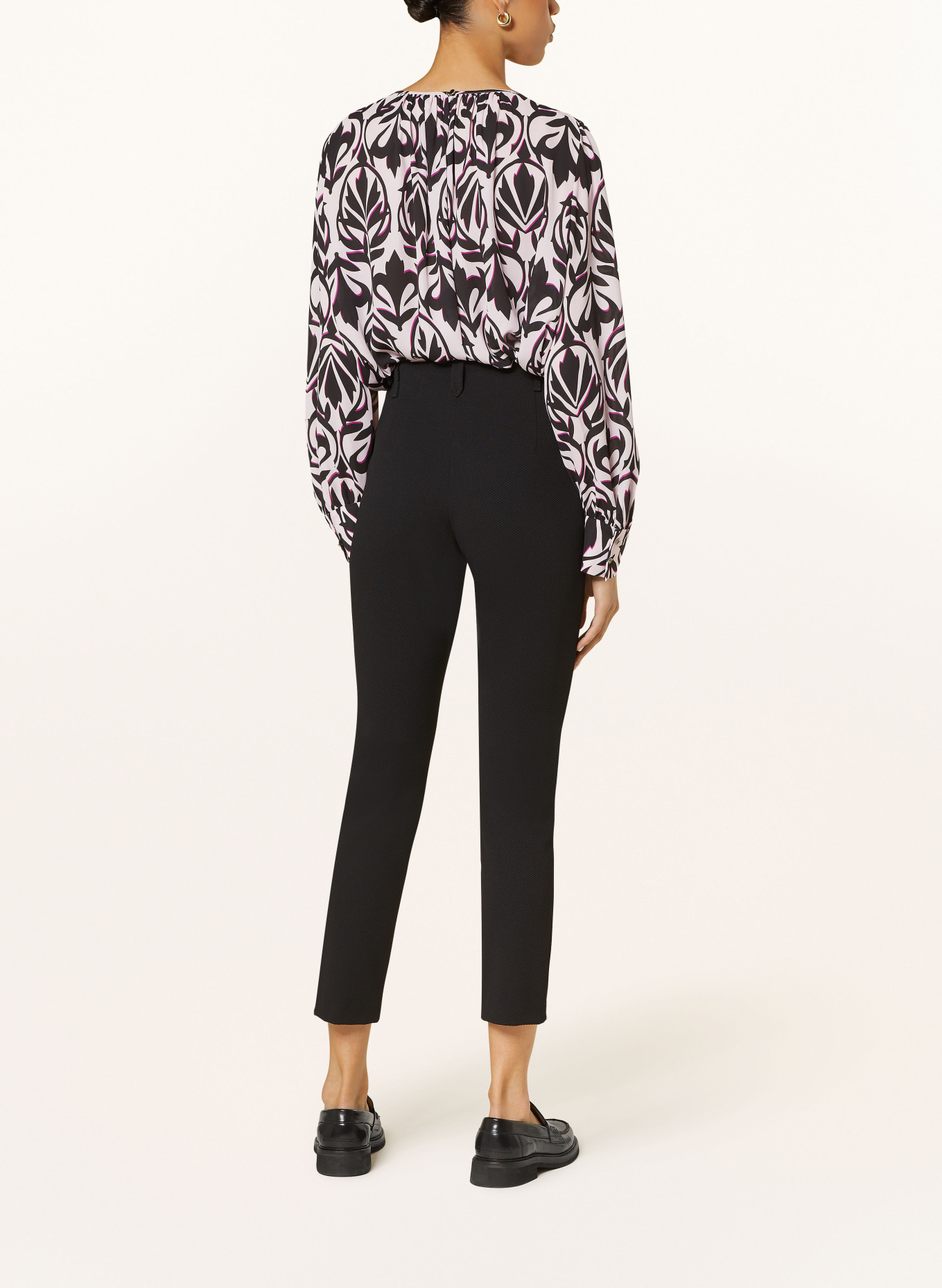 MARC CAIN Piqué trousers, Color: 900 BLACK (Image 3)