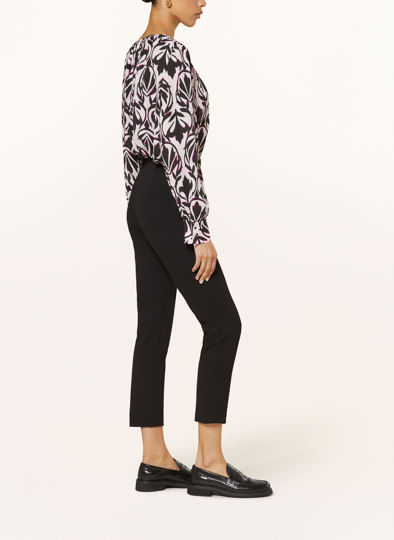 MARC CAIN Piqué trousers, Color: 900 BLACK (Image 4)