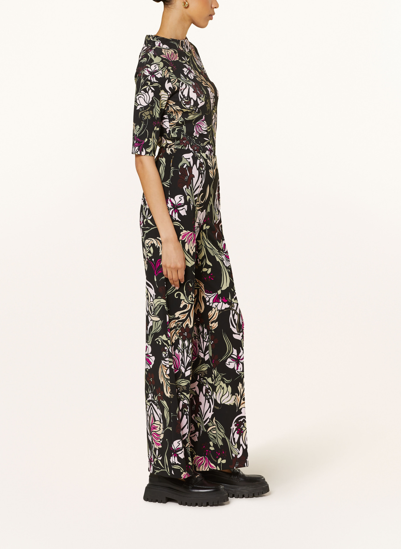 MARC CAIN Wide leg trousers made of jersey, Color: 900 BLACK (Image 4)