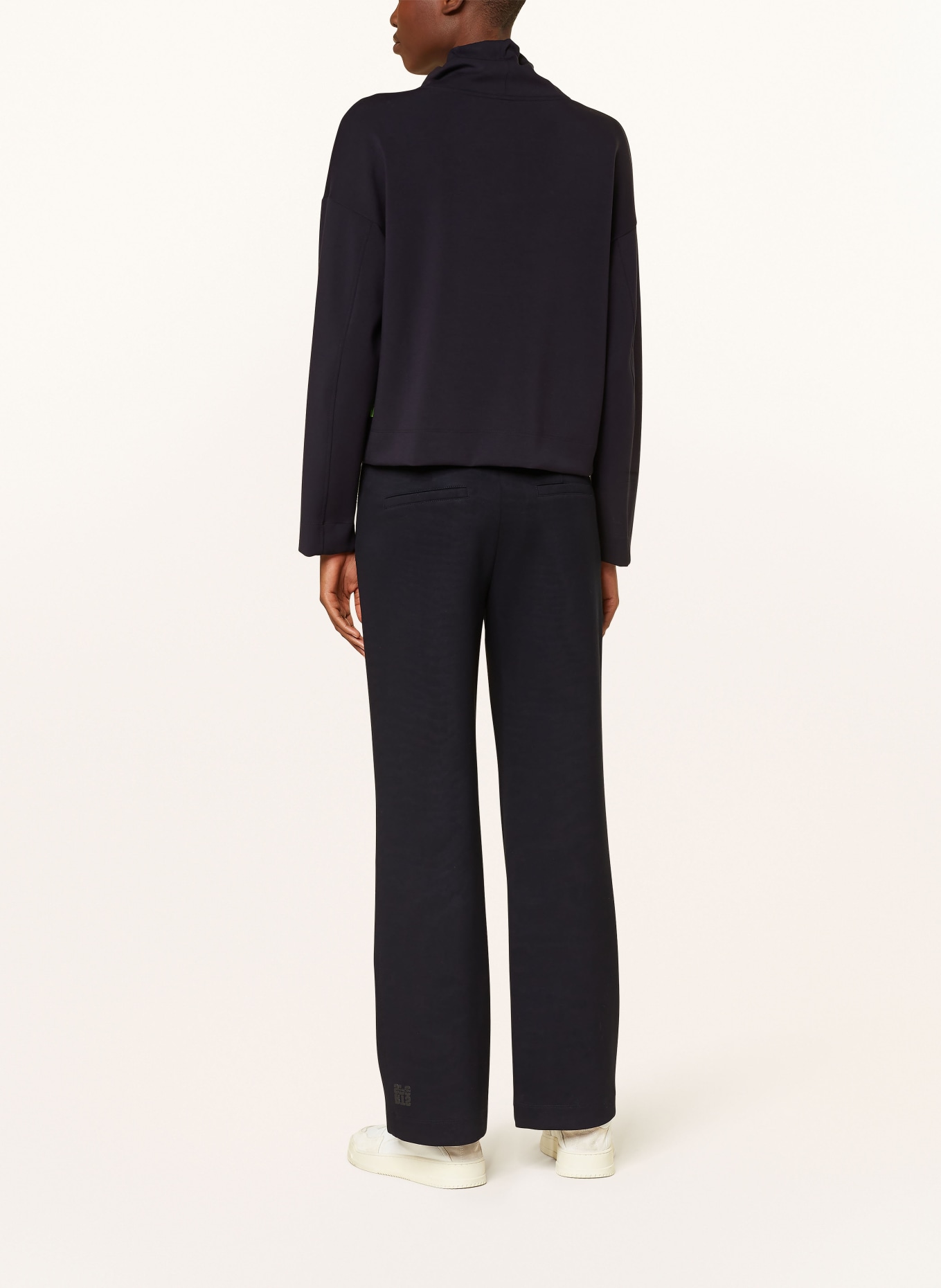 MARC CAIN Wide leg trousers made of jersey, Color: 395 MIDNIGHT BLUE (Image 3)